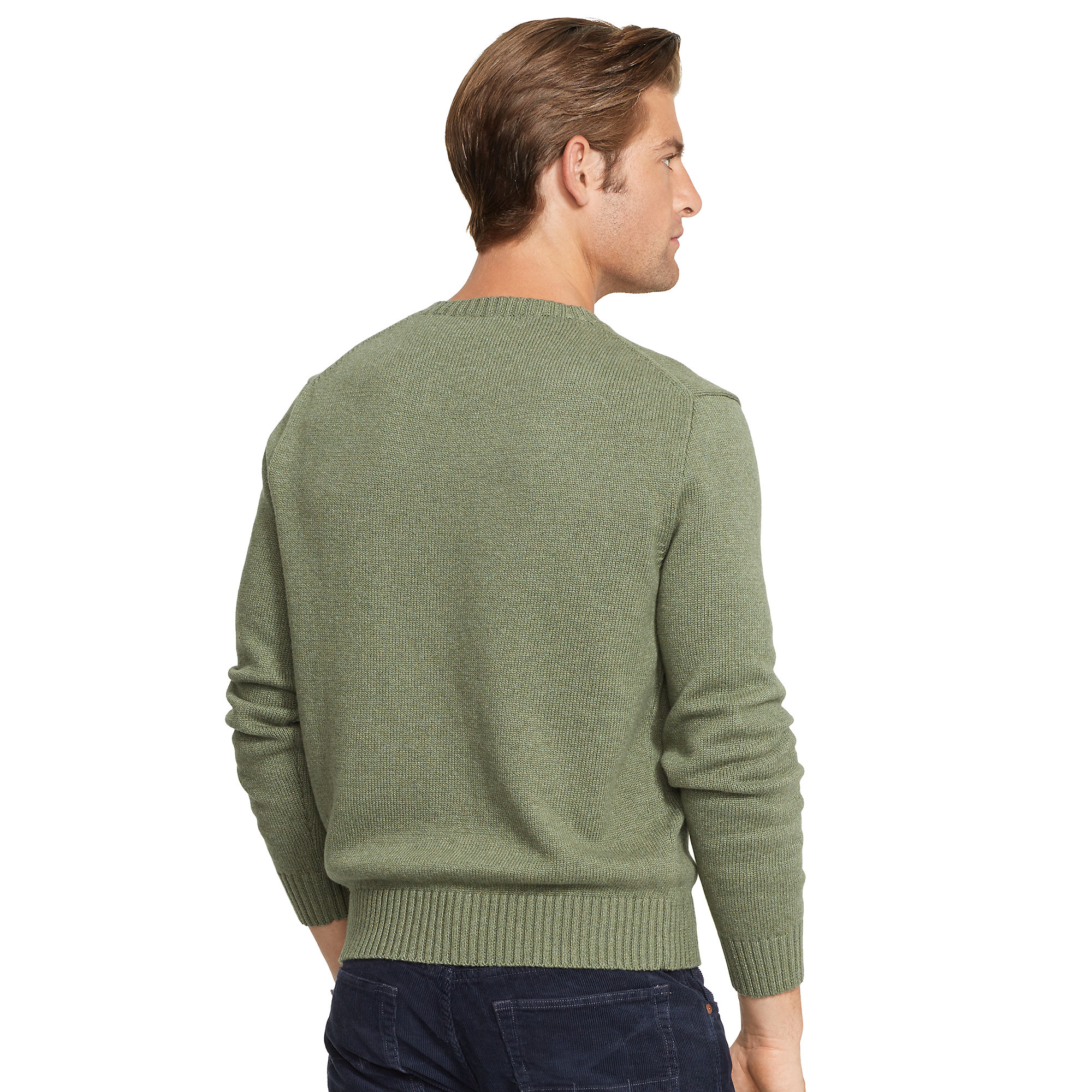 Polo ralph lauren Cotton Crewneck Sweater in Green for Men | Lyst