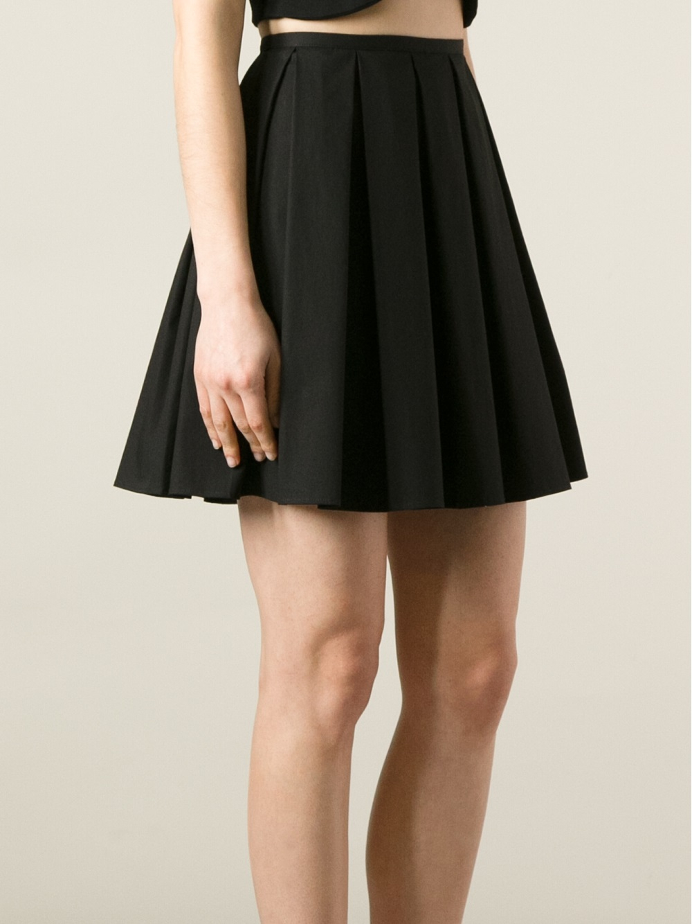 Lyst - Red Valentino Pleated Skirt in Black