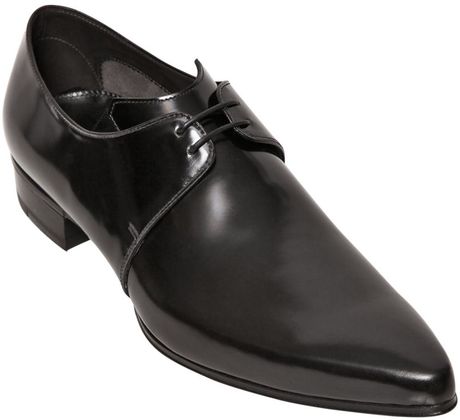 Max Verre Derby Brushed Calfskin Lace Up Shoes in Black for Men | Lyst