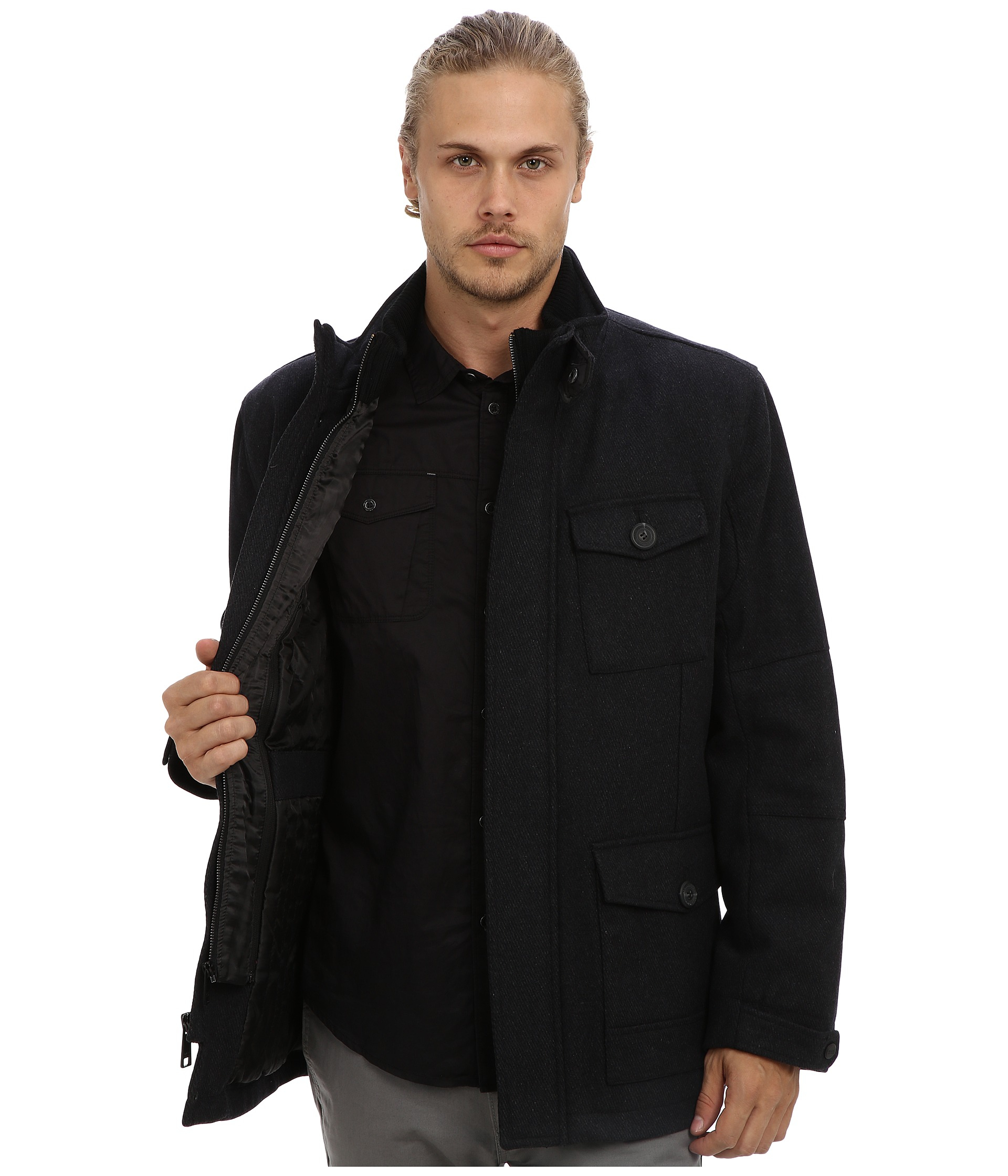 Marc new york by andrew marc Travis Coat in Black for Men (Charcoal) | Lyst