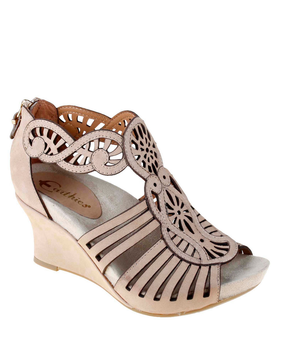 Earthies® Caradonna Suede Wedge Sandals in Brown (biscuit) | Lyst