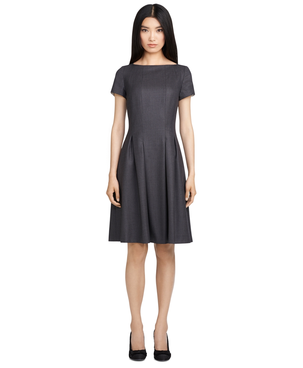 Brooks brothers Wool Dress in Gray | Lyst