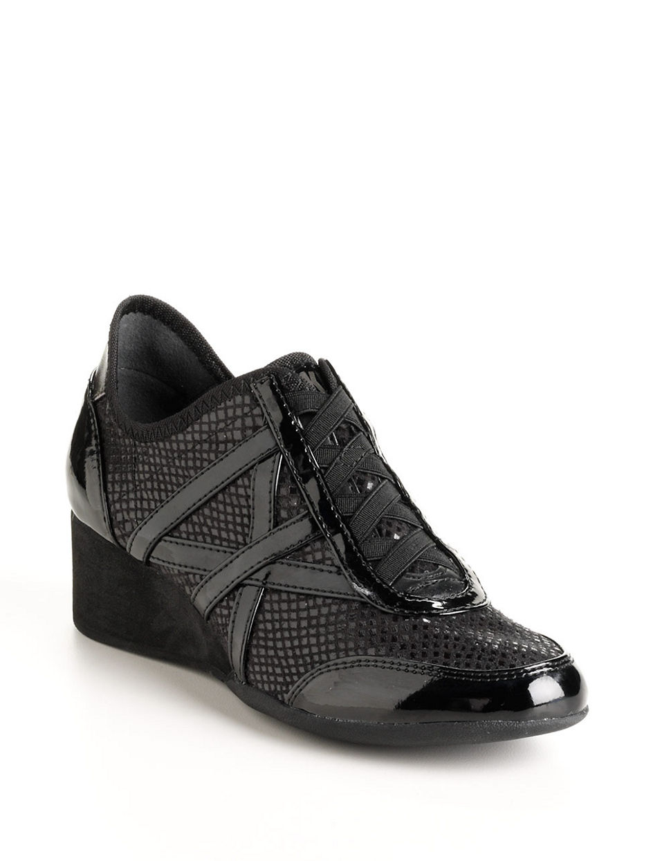 Lyst Dkny Regina Wedge Sneakers in Black