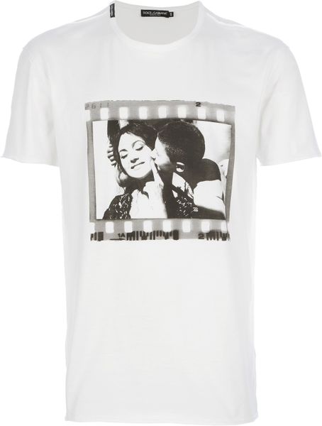 Dolce & Gabbana Monica Belluci Print Tshirt in White for Men | Lyst