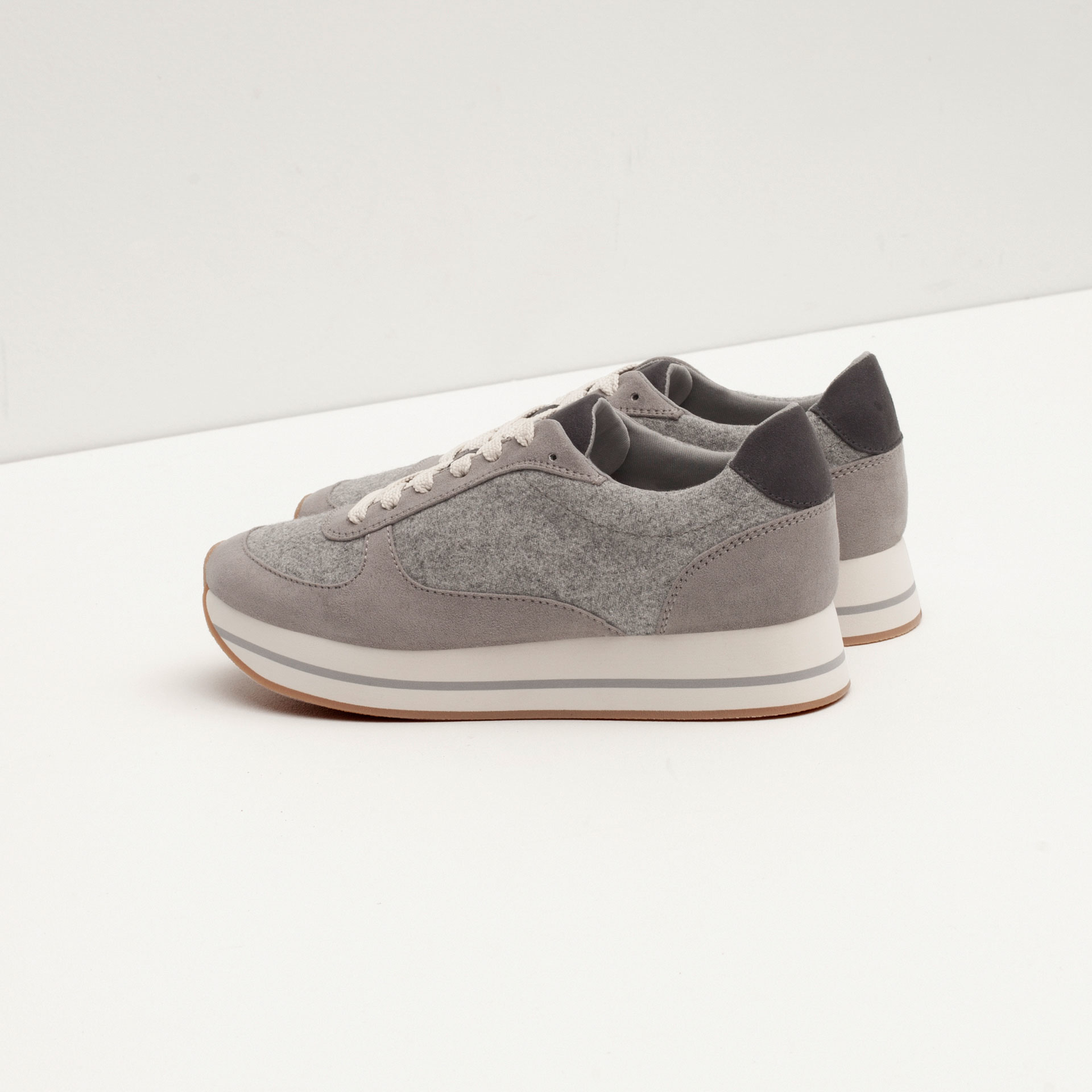 Zara Combined Sneakers in Gray | Lyst