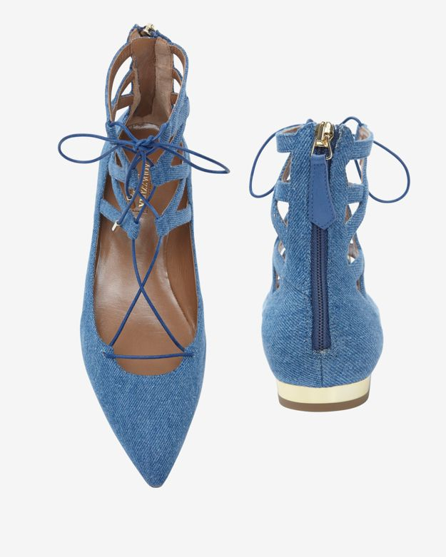 denim ballerina shoes