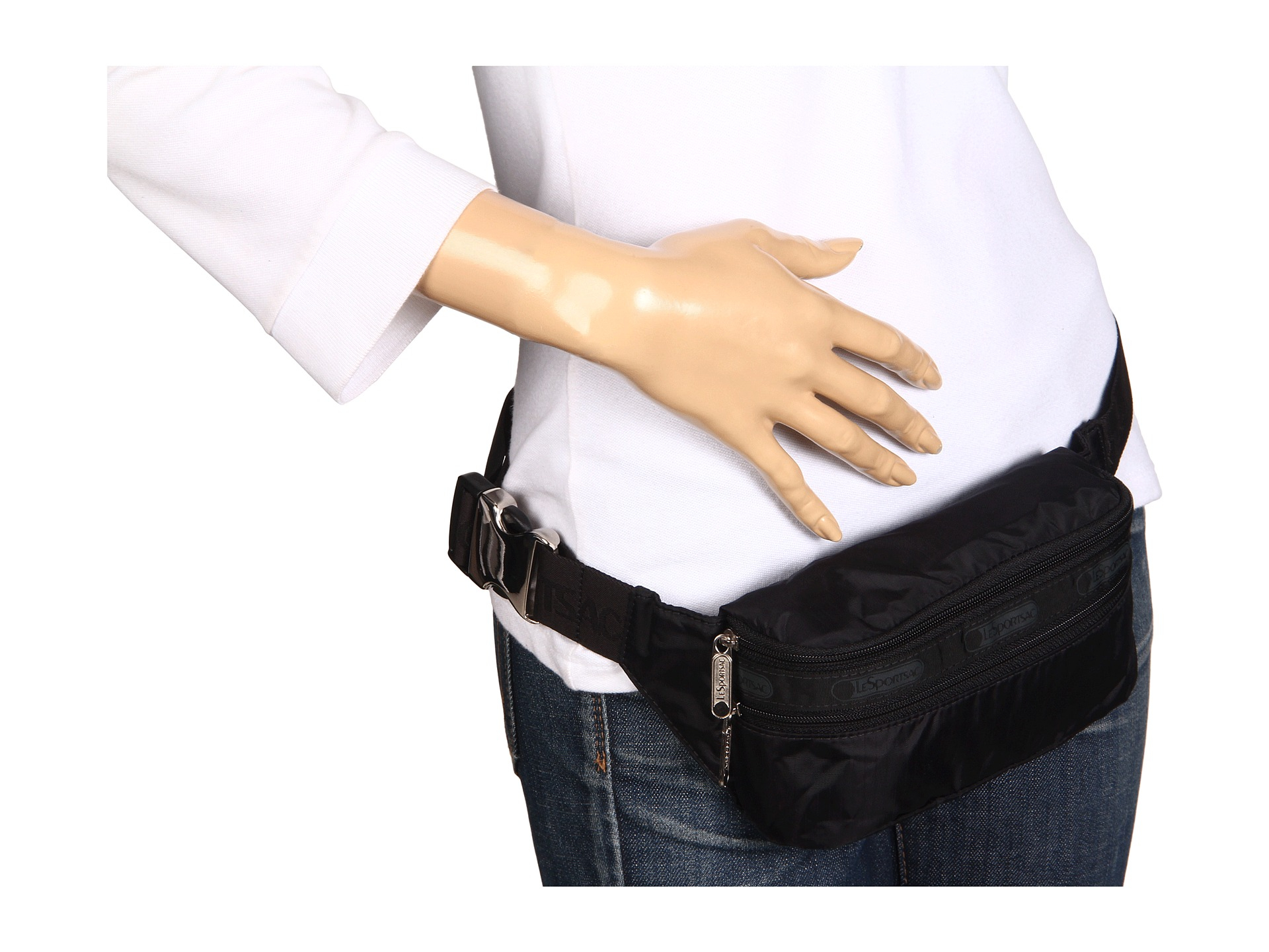 Lesportsac Double Zip Belt Bag in Black Lyst