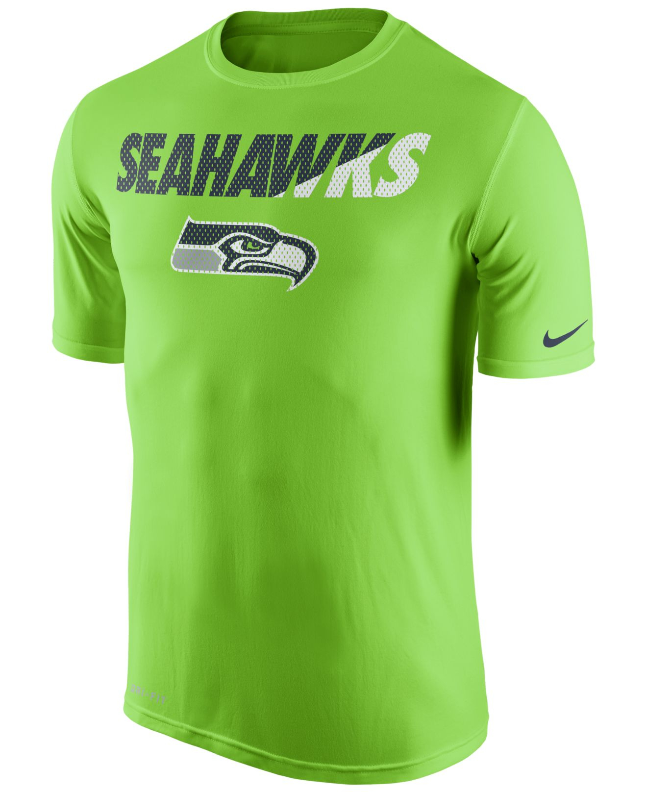 lime green and blue nike shirt