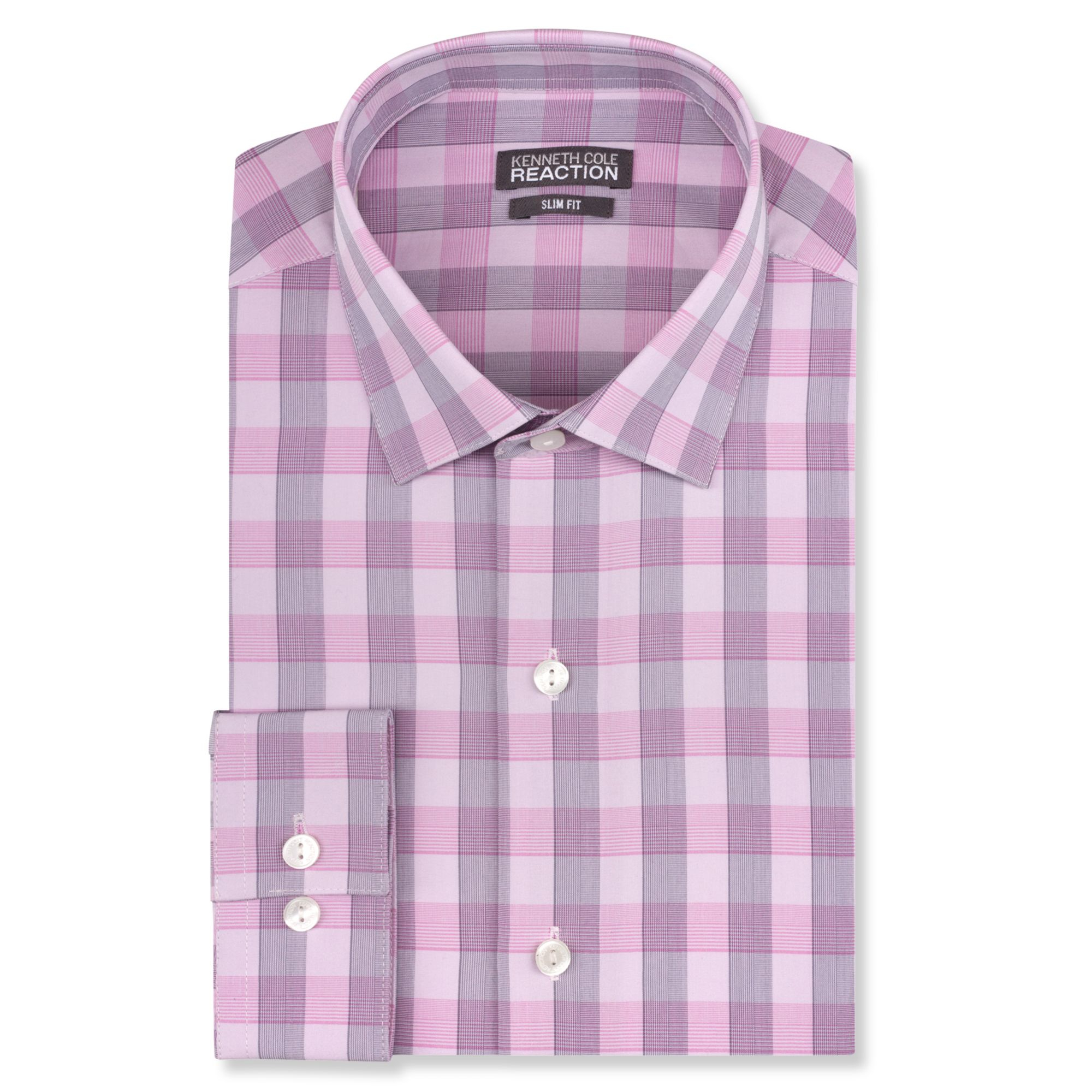 Kenneth Cole Reaction Slimfit Large Bold Check Dress Shirt in Pink for ...