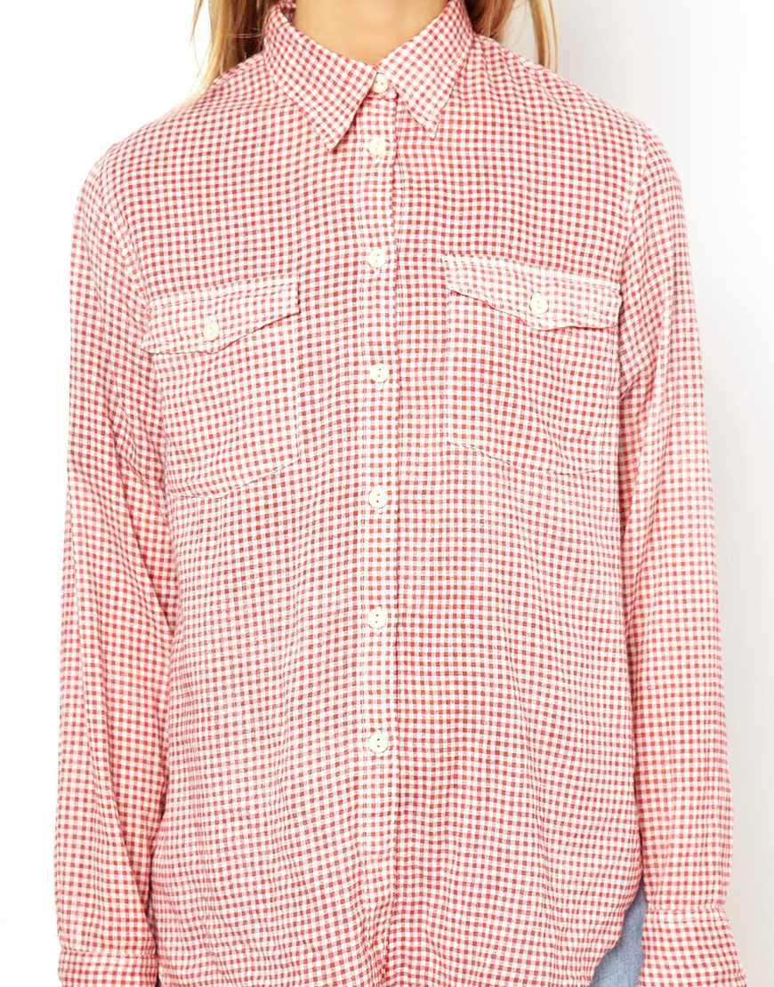 Ralph lauren Gingham Shirt in Pink (Red) | Lyst