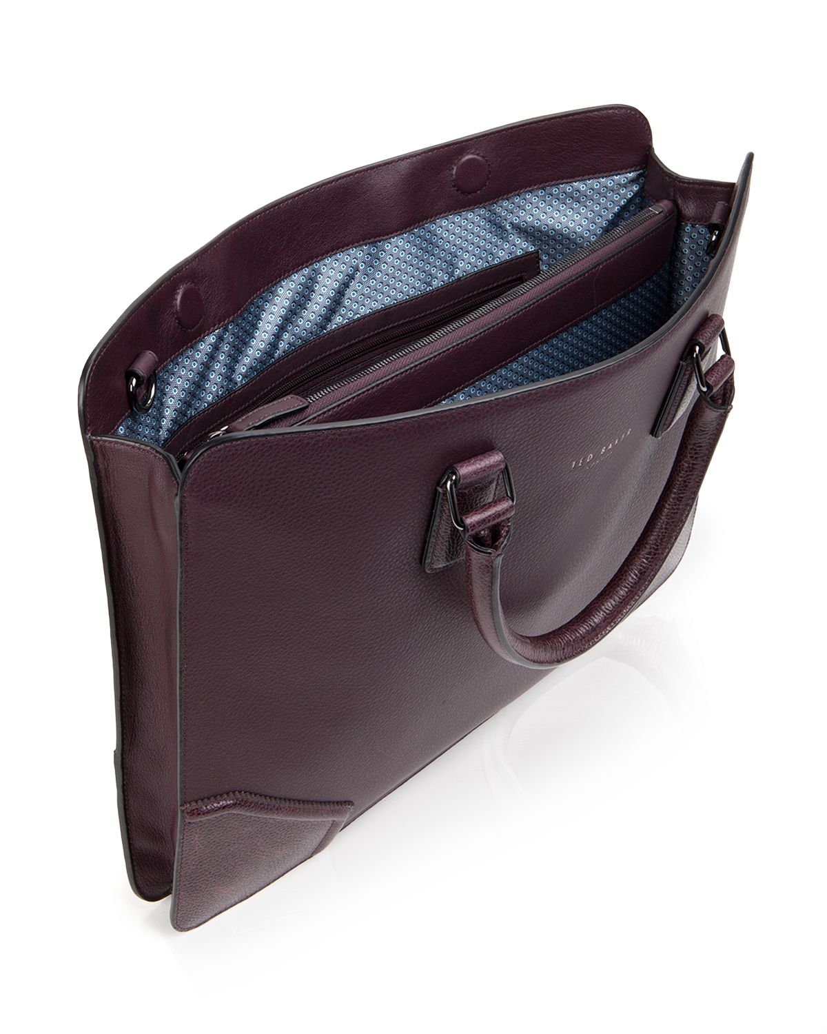 Lyst Ted Baker Slimtom Leather Document Bag in Red for Men