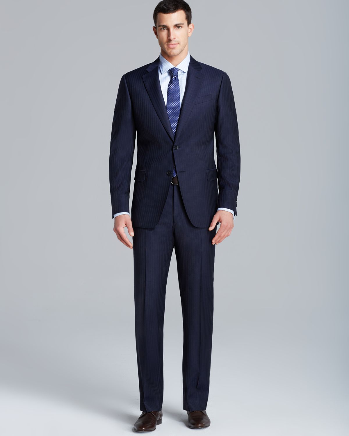 Lyst - Armani Giorgio Stripe Suit - Regular Fit in Blue for Men
