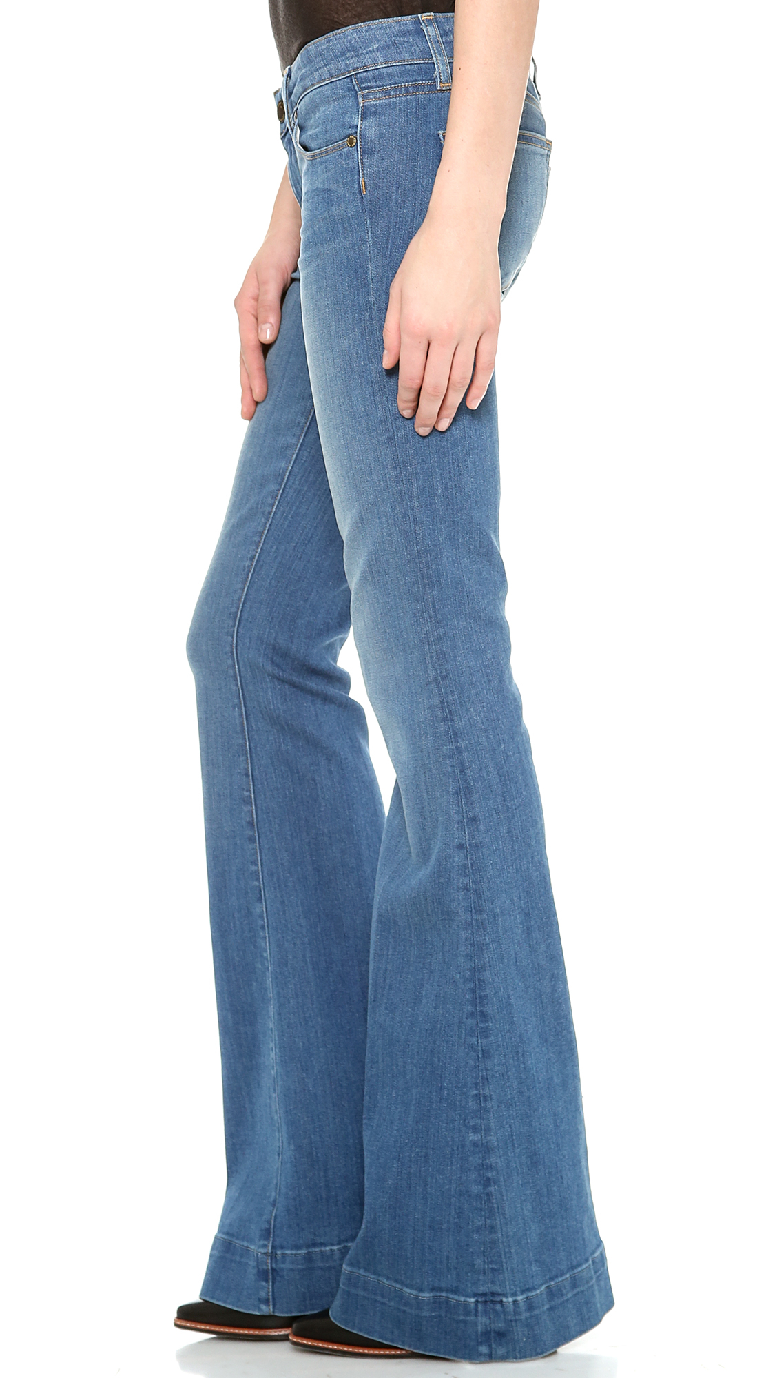 Lyst - Paige Fiona Flare Jeans in Blue
