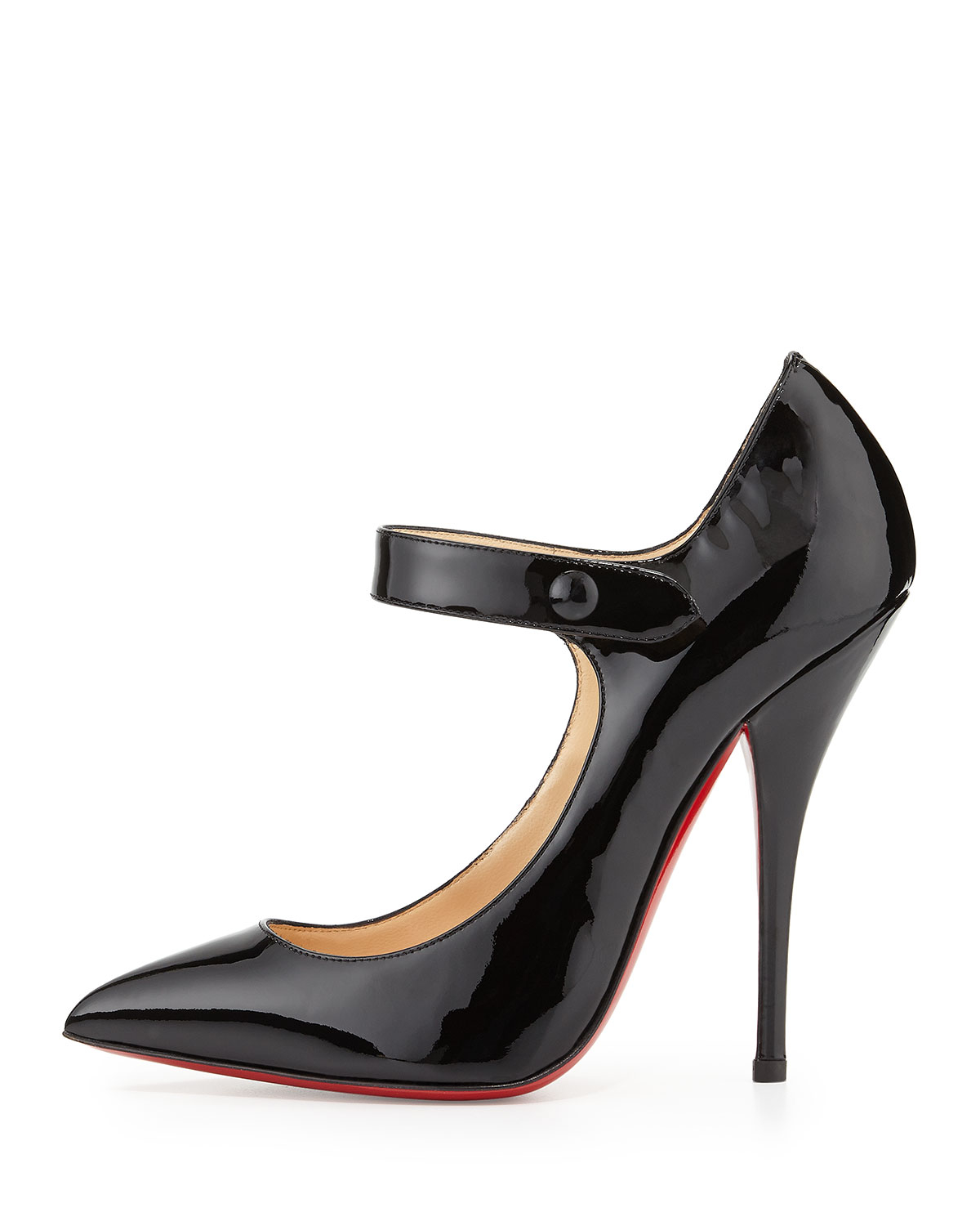 christian louboutin neo pensee mary jane red sole pump black