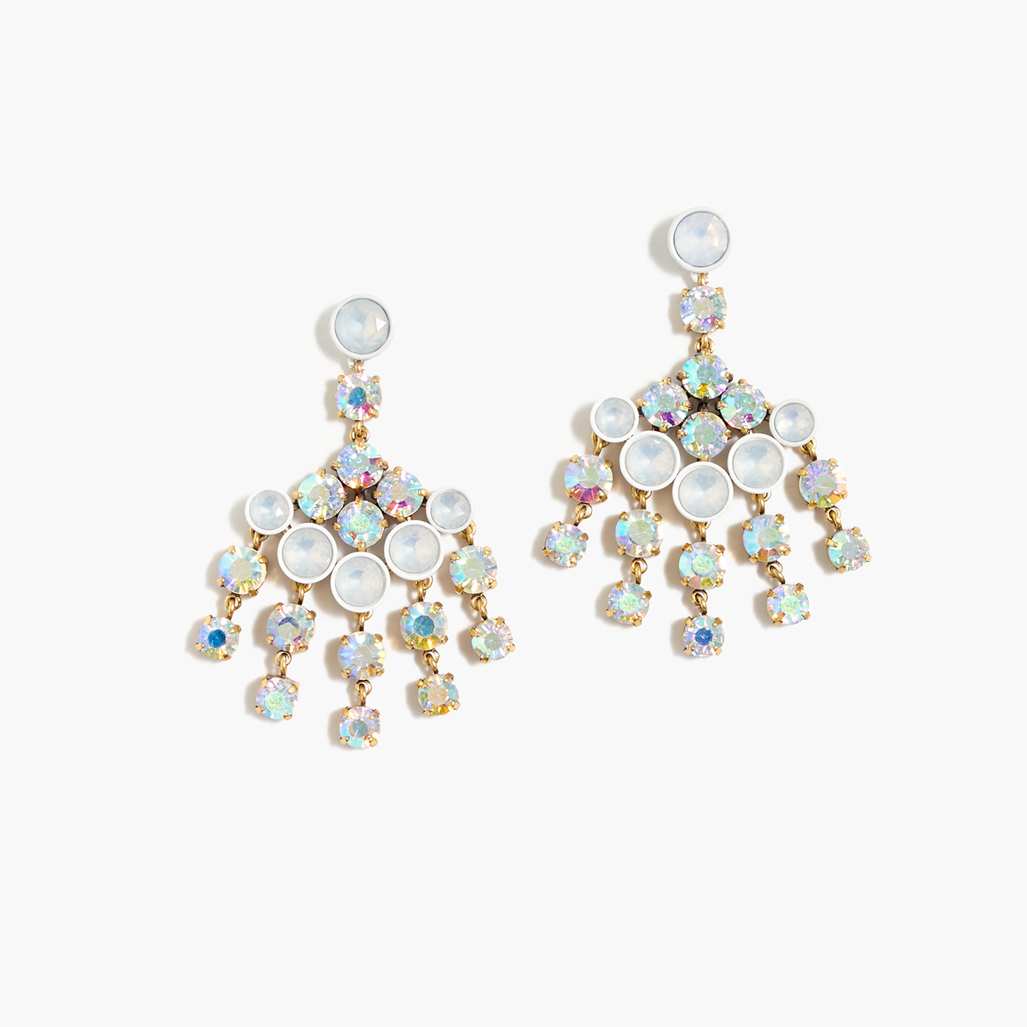 J.crew Crystal Chandelier Earrings in White | Lyst