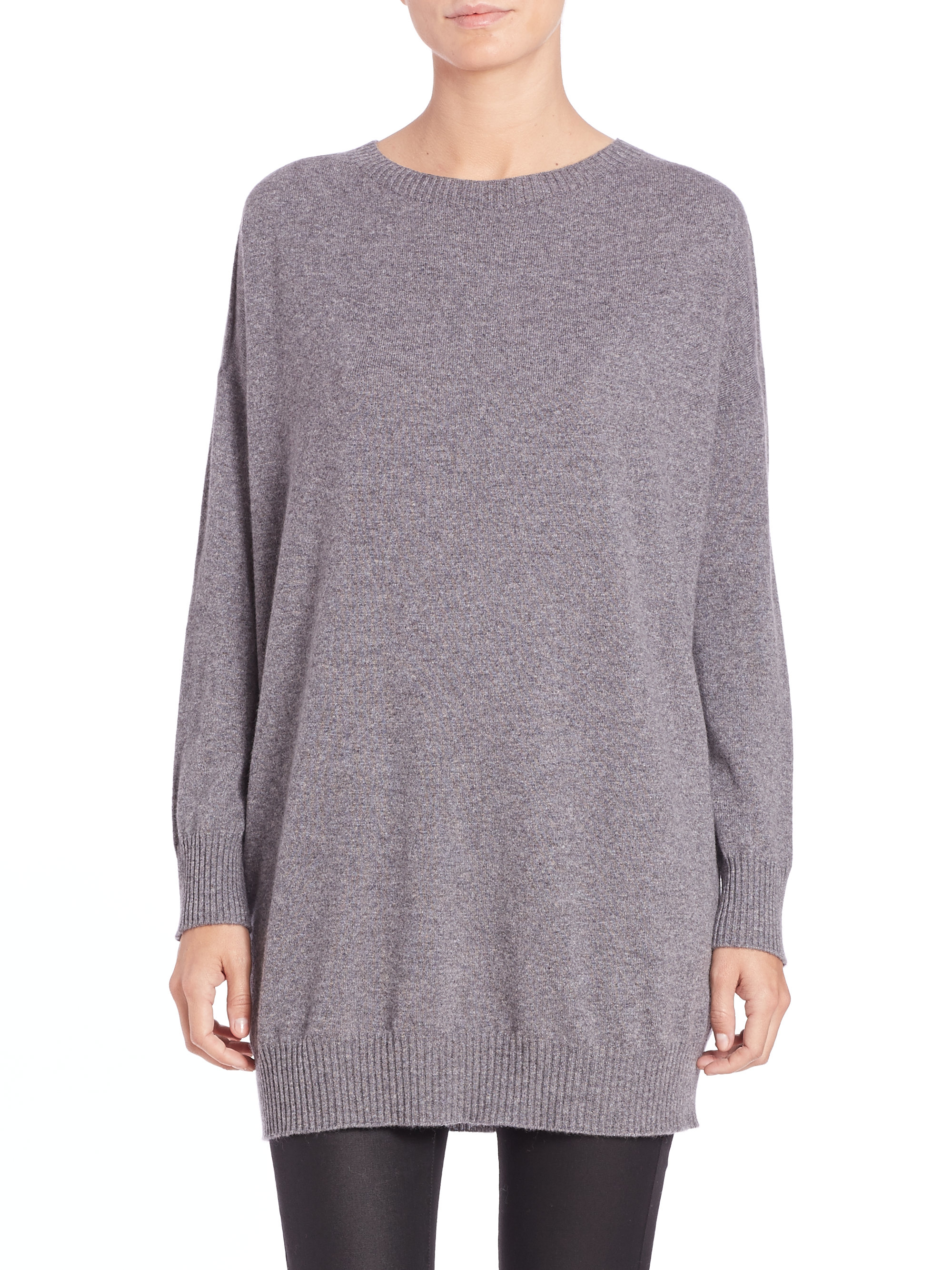 Lyst - Eileen Fisher Icon Cashmere Tunic Sweater in Gray