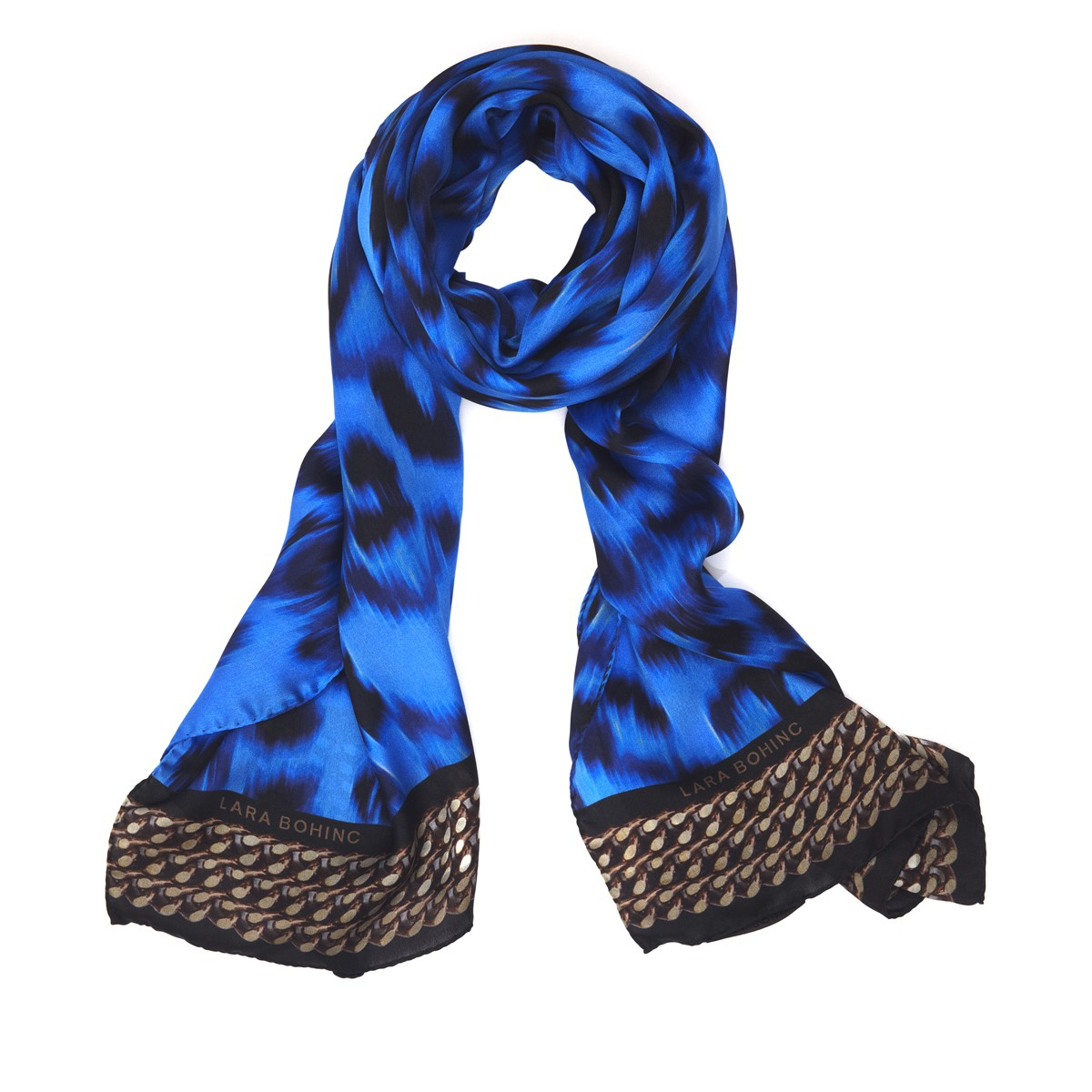 lara bohinc blue leopard scarf in blue lyst lara bohinc blue leopard scarf in blue lyst