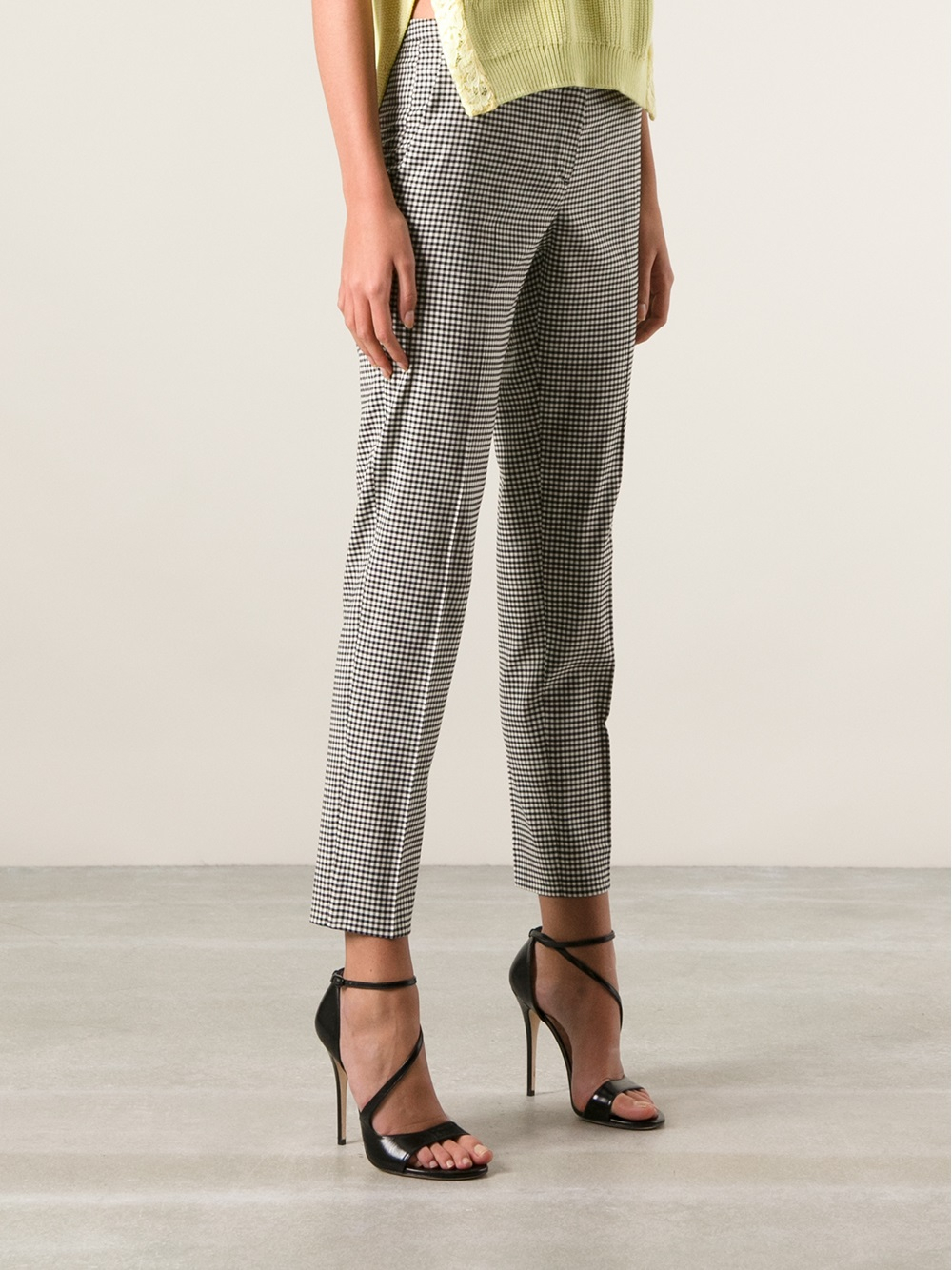 gingham print pants