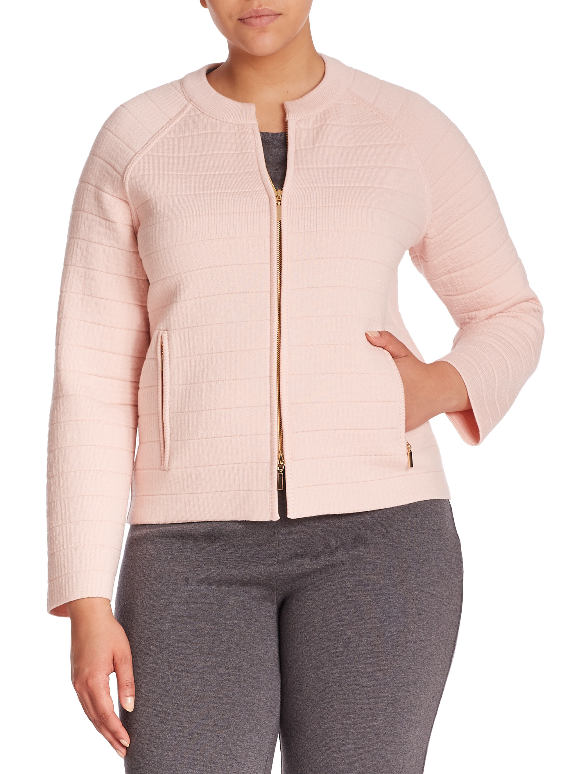Lyst Stizzoli Knit Scuba Zip Jacket in Pink