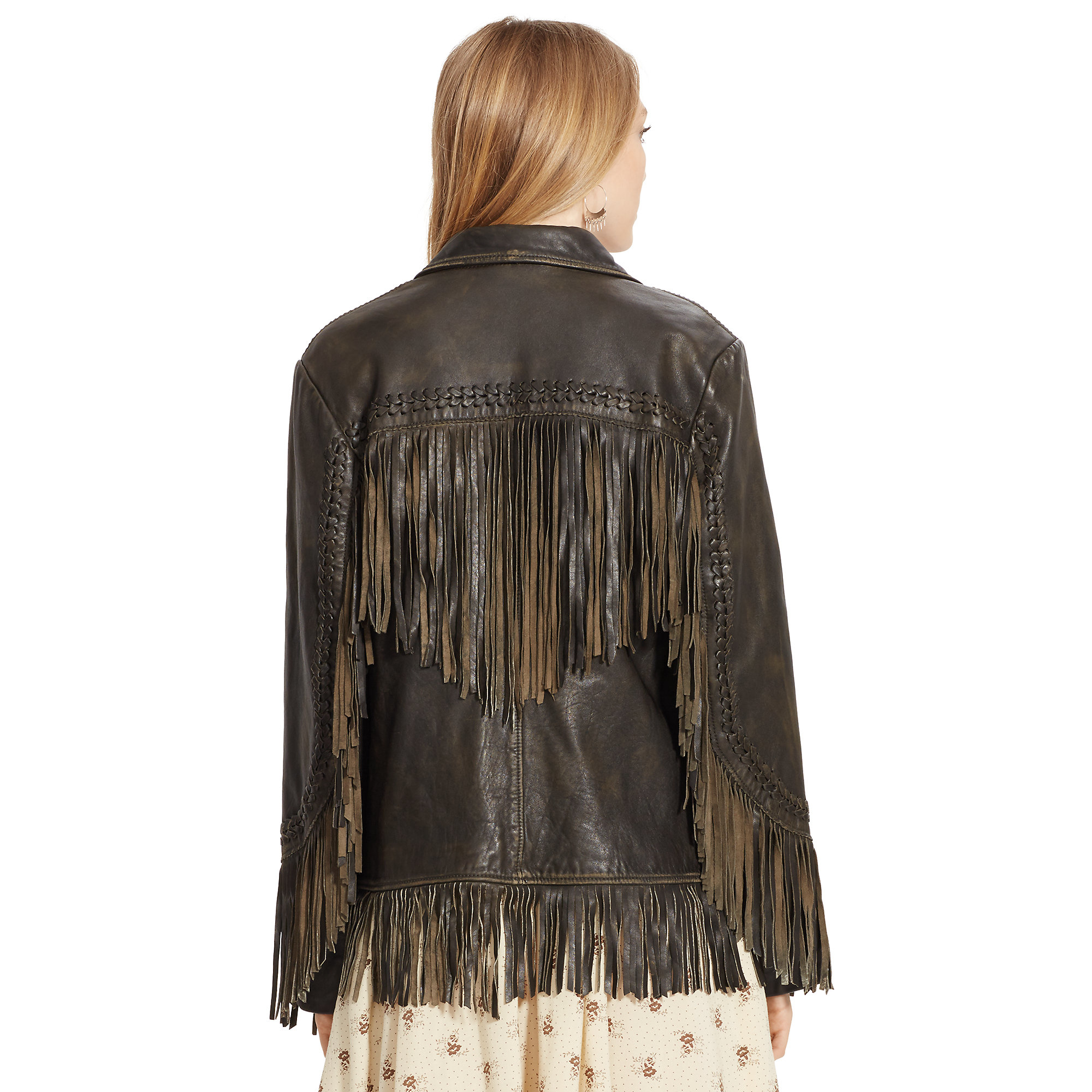 Denim & supply ralph lauren Fringed Leather Jacket in Black Lyst