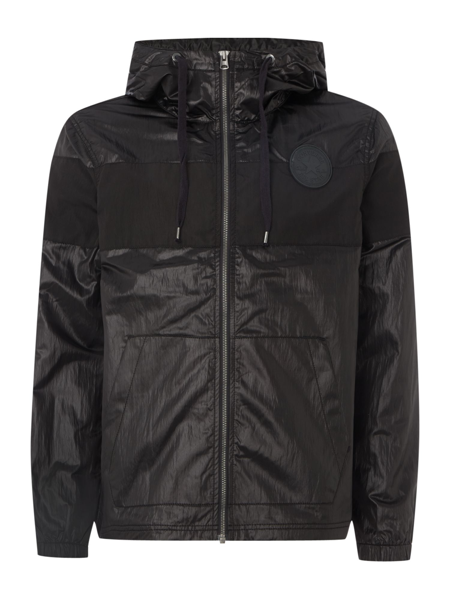 Converse Nylon Zip Up Jacket in Black for Men Lyst