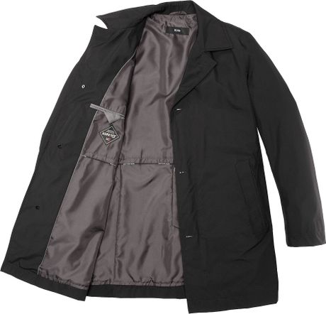 Boss Date2 Waterproof Trench Coat With Goretex in Black for Men | Lyst