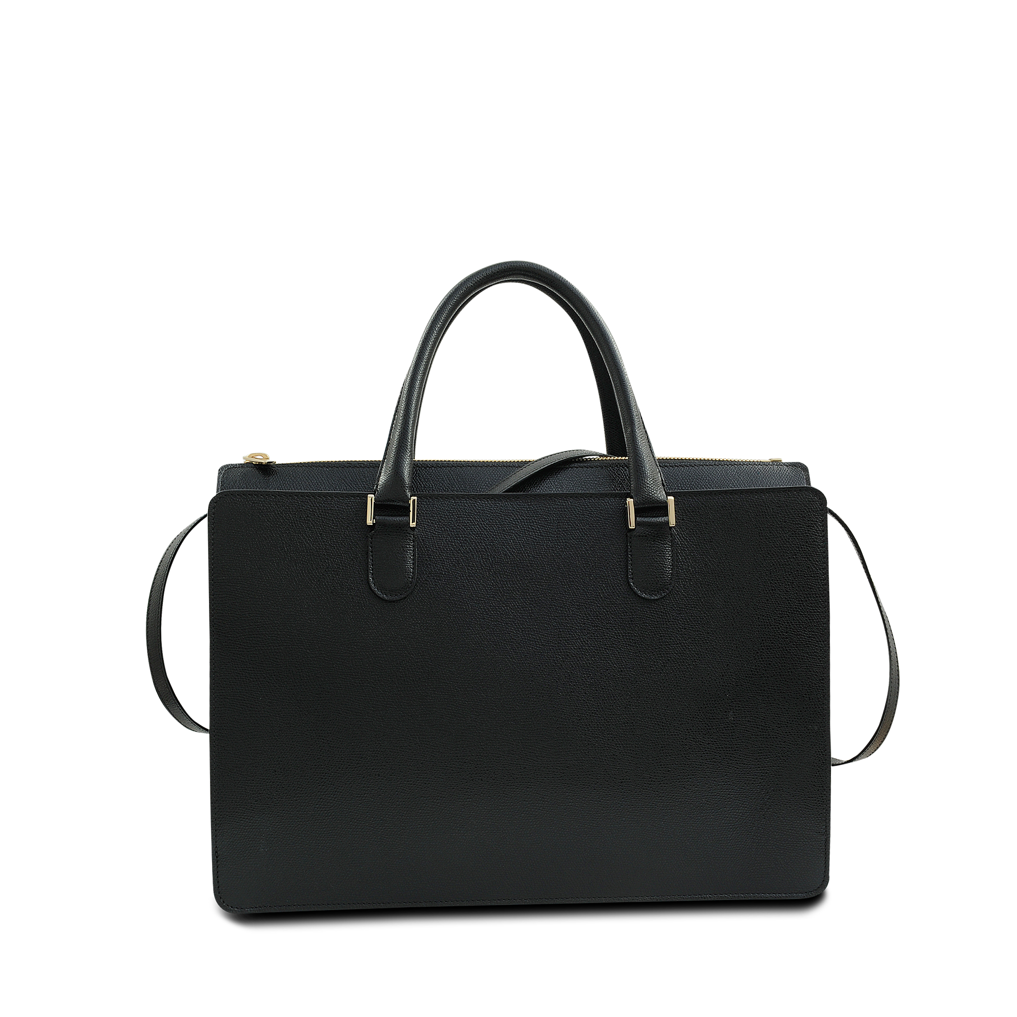 Valextra Leather Madison Bag in Black - Lyst