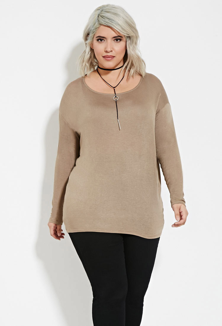 brown plus size tshirt