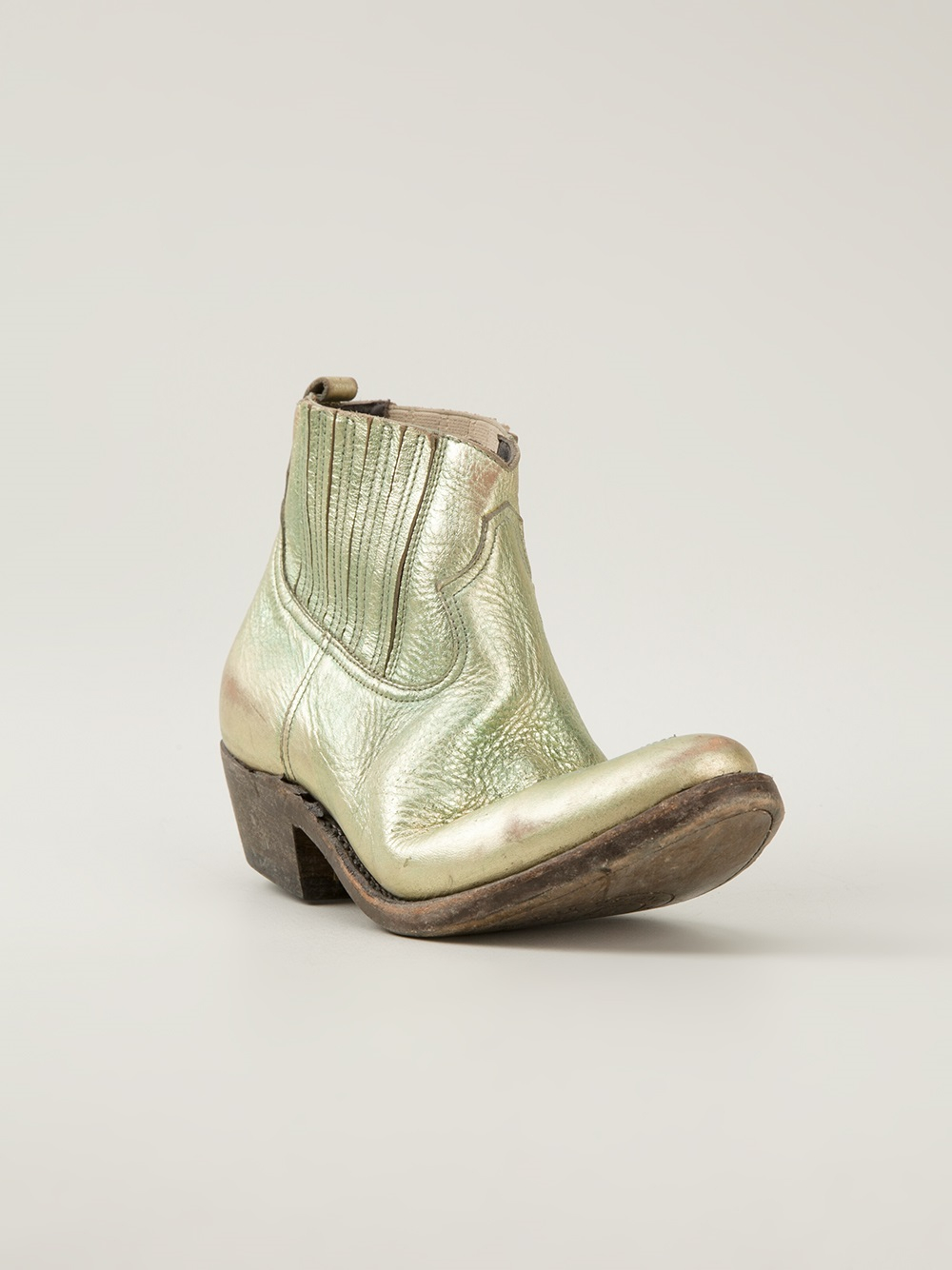 Lyst Golden Goose Deluxe Brand Distressed Cowboy Boots in Green