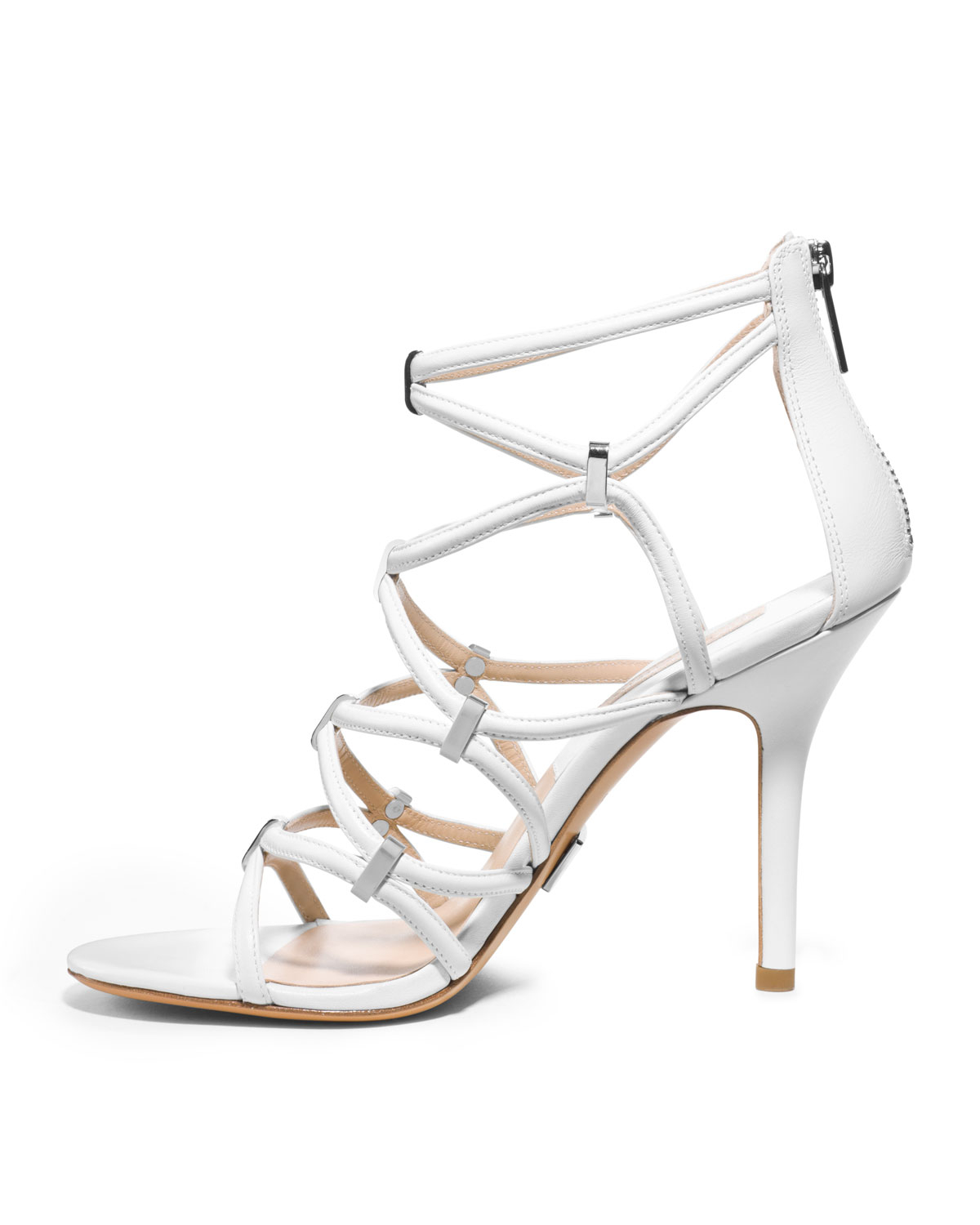 Michael kors Charlene Strappy Sandal in White | Lyst