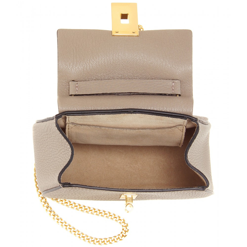 Chlo Nano Drew Leather Shoulder Bag in Beige | Lyst