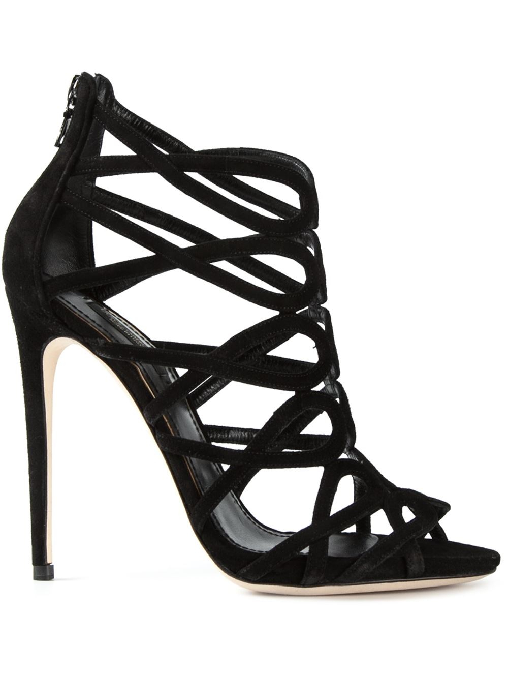 Dolce & gabbana Cut-out Strappy Sandals in Black | Lyst