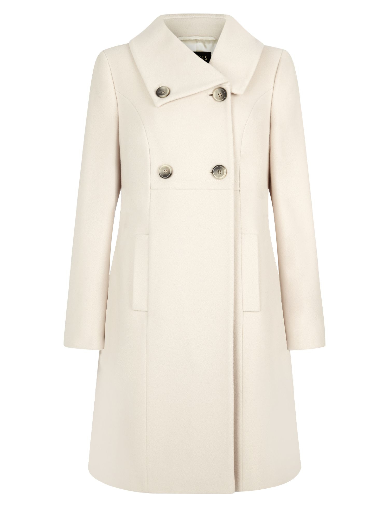 Precis petite Mid Wool Coat in Natural | Lyst