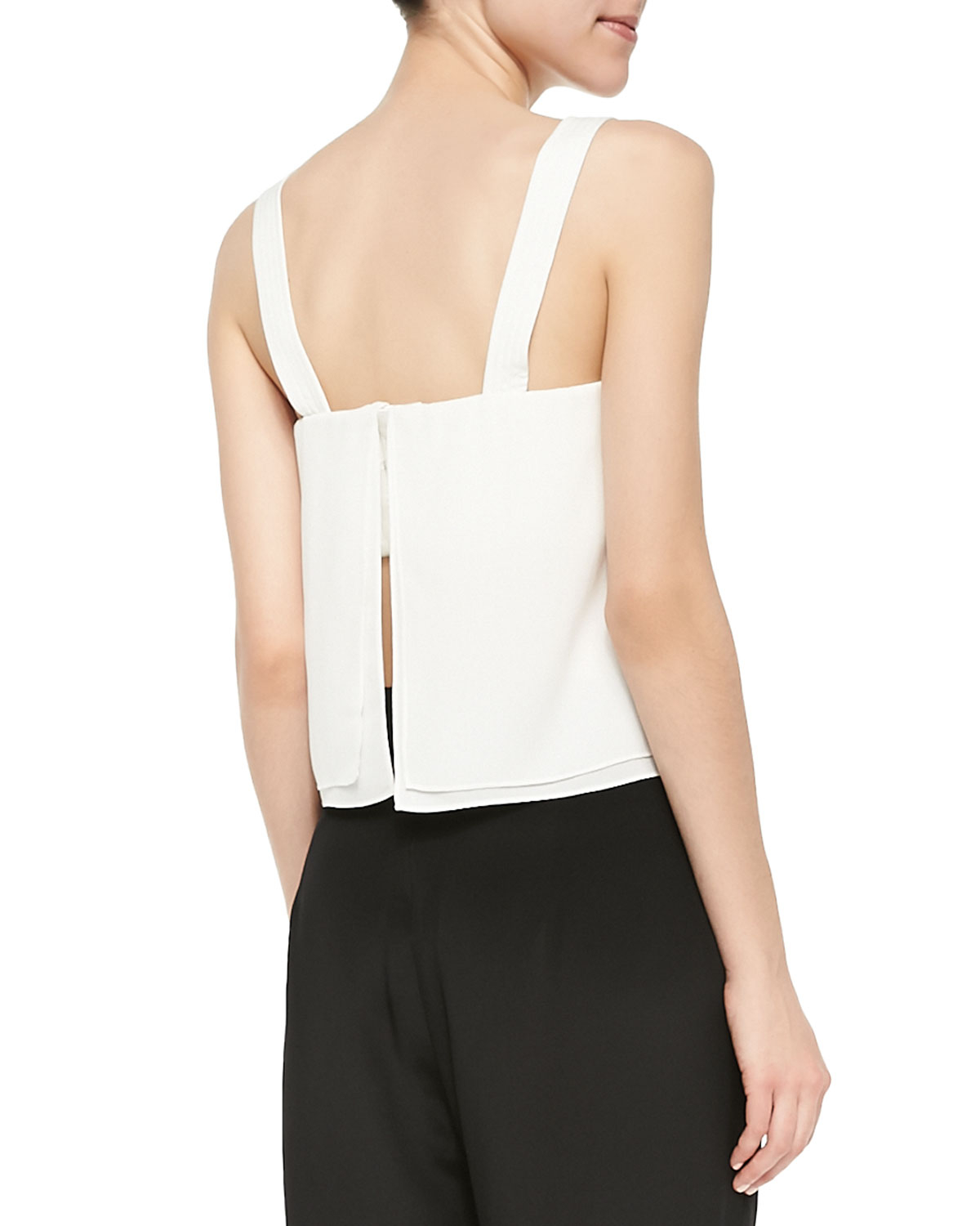 Lyst 3.1 Phillip Lim Doublelayered Widestrap Crop Top in White