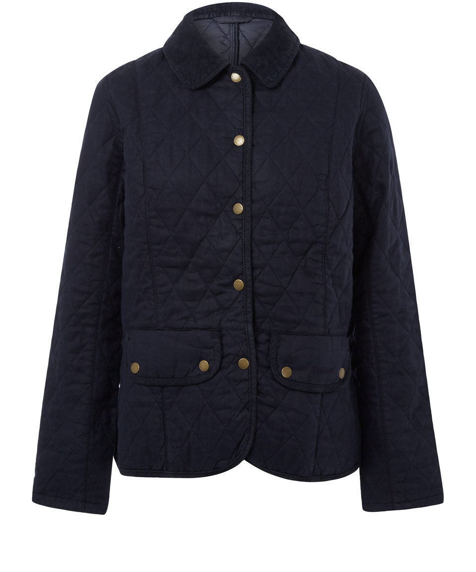 Lyst - Barbour Navy Corduroy Trim Quilted Jacket in Blue for Men