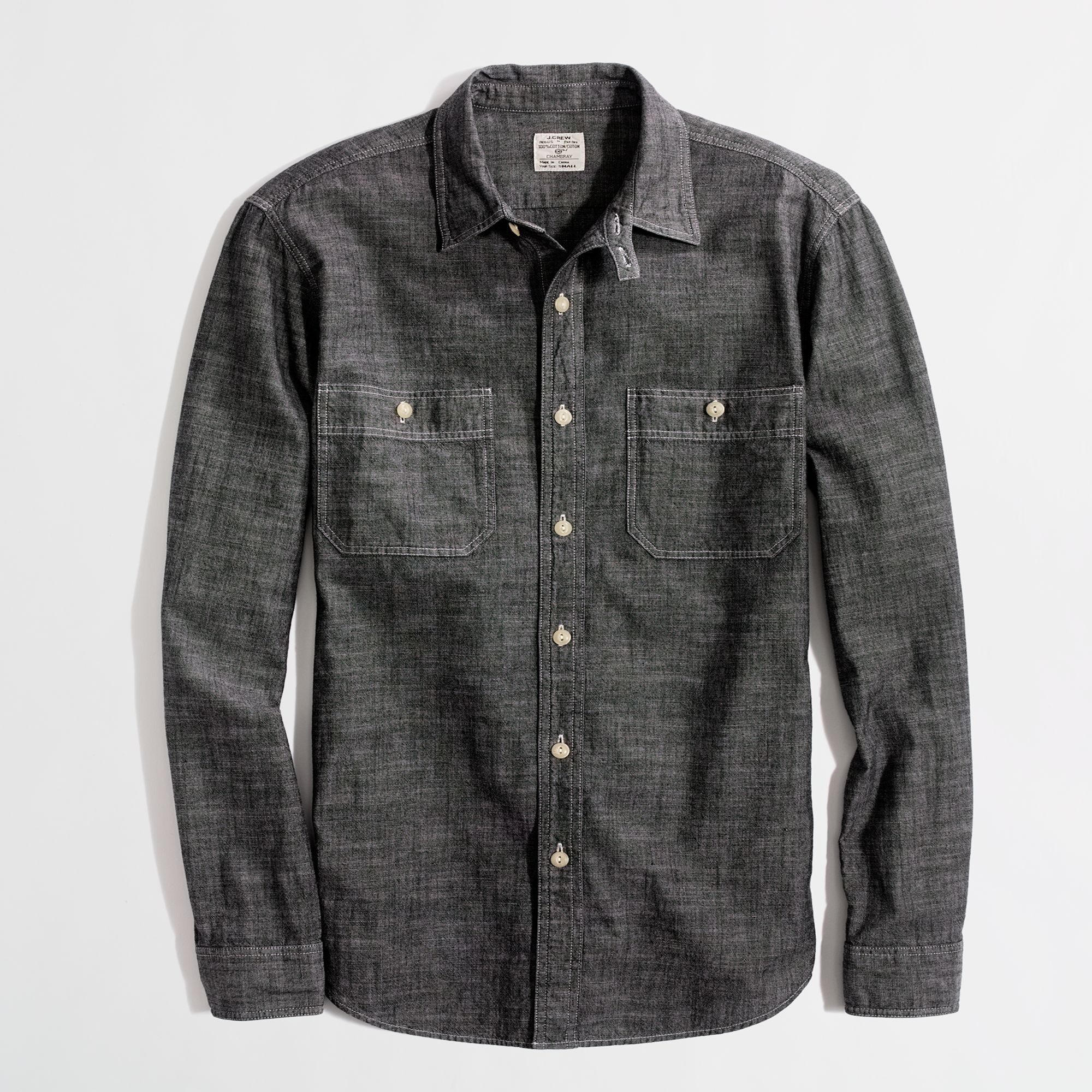 J.crew Factory Chambray Workshirt in Blue for Men (black chambray) | Lyst