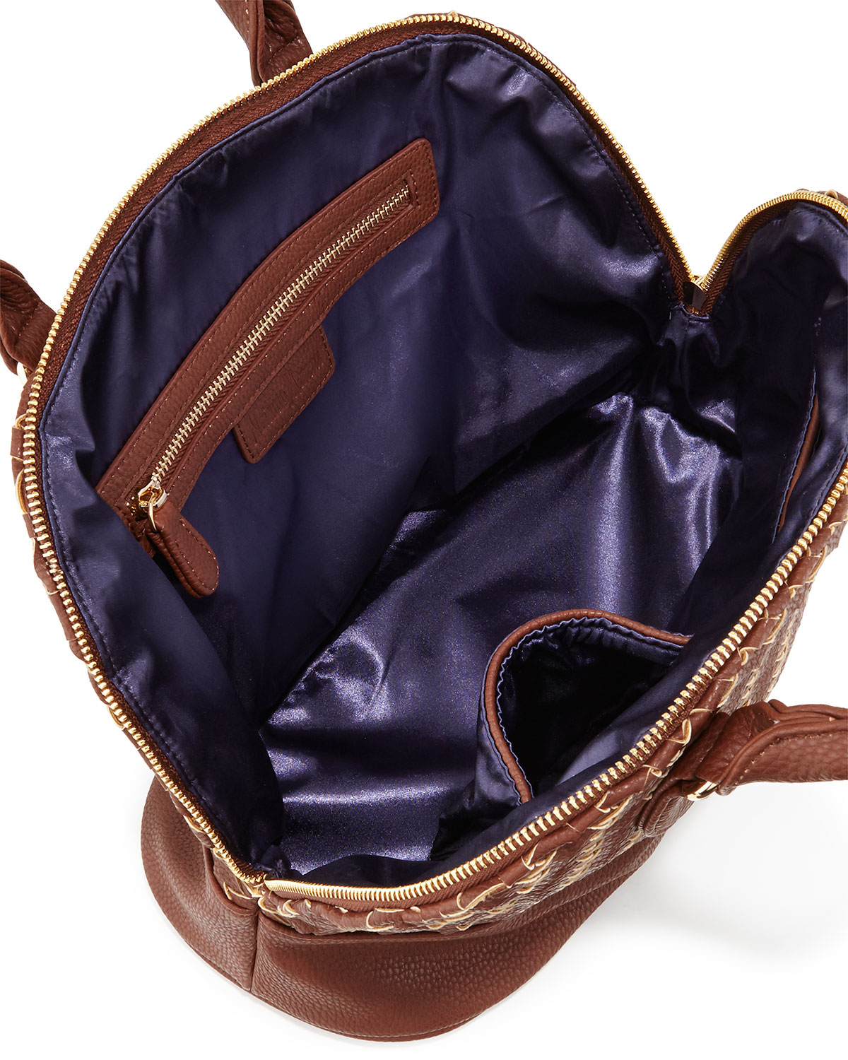 Lyst - Neiman Marcus Woven Dome Satchel Bag in Brown