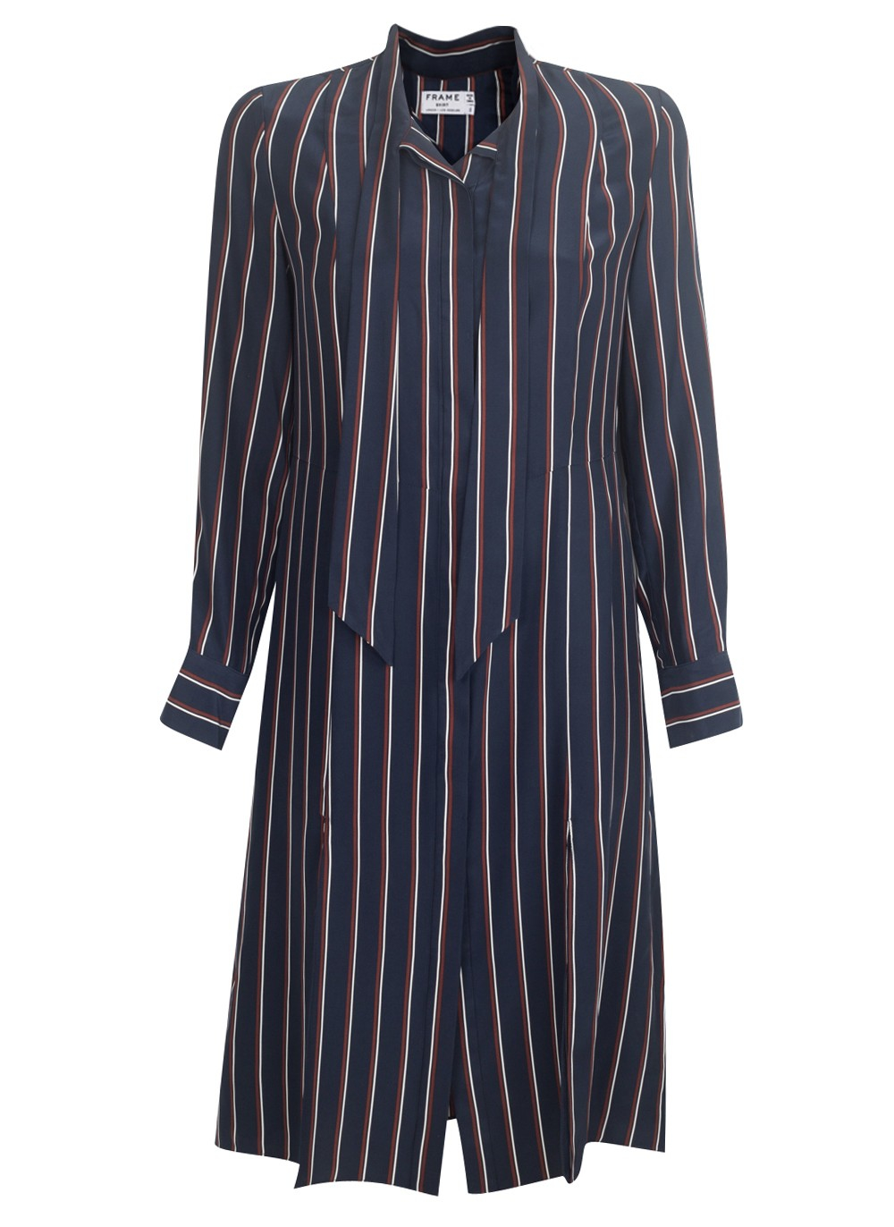 Frame Le Bow Tie Shirt Dress in Blue | Lyst