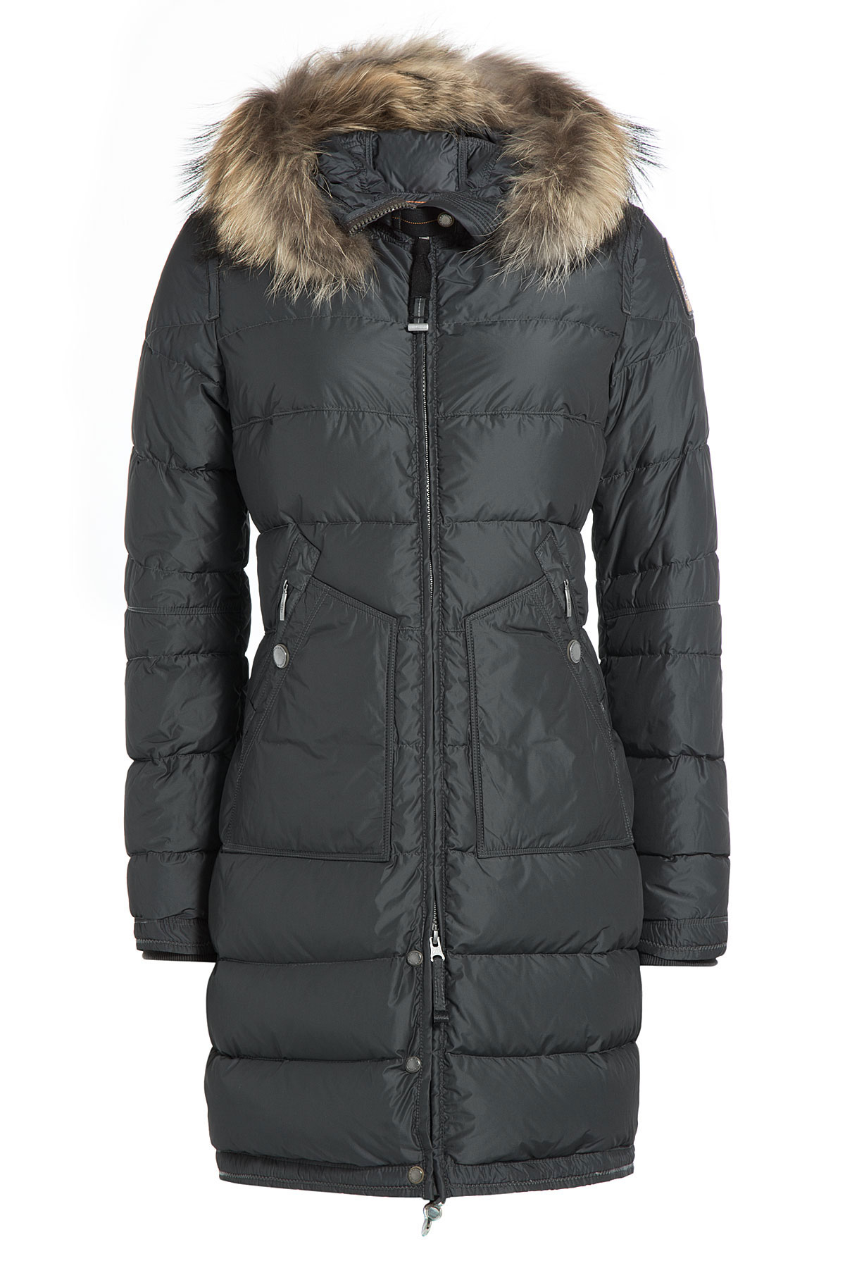 Lyst - Parajumpers Down Parka With Detachable Fur-trimmed Hood - Grey ...