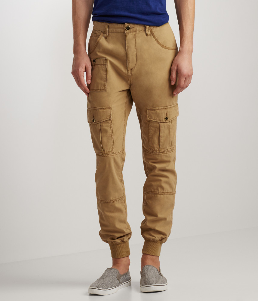 Aéropostale Solid Cargo Jogger Pants in Brown for Men | Lyst