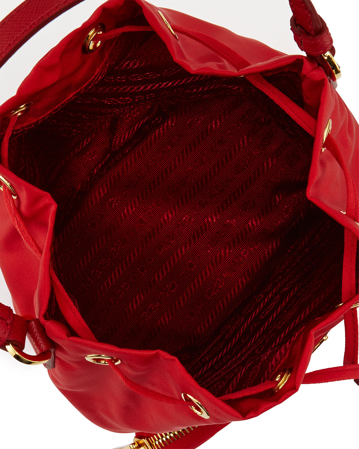 Lyst - Prada Tessuto Mini Bucket Crossbody Bag in Red