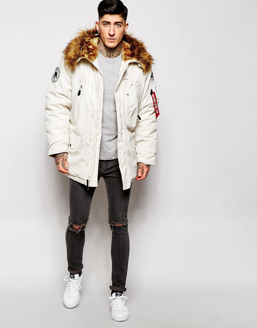 Lyst - Alpha Industries Polar Parka in White for Men