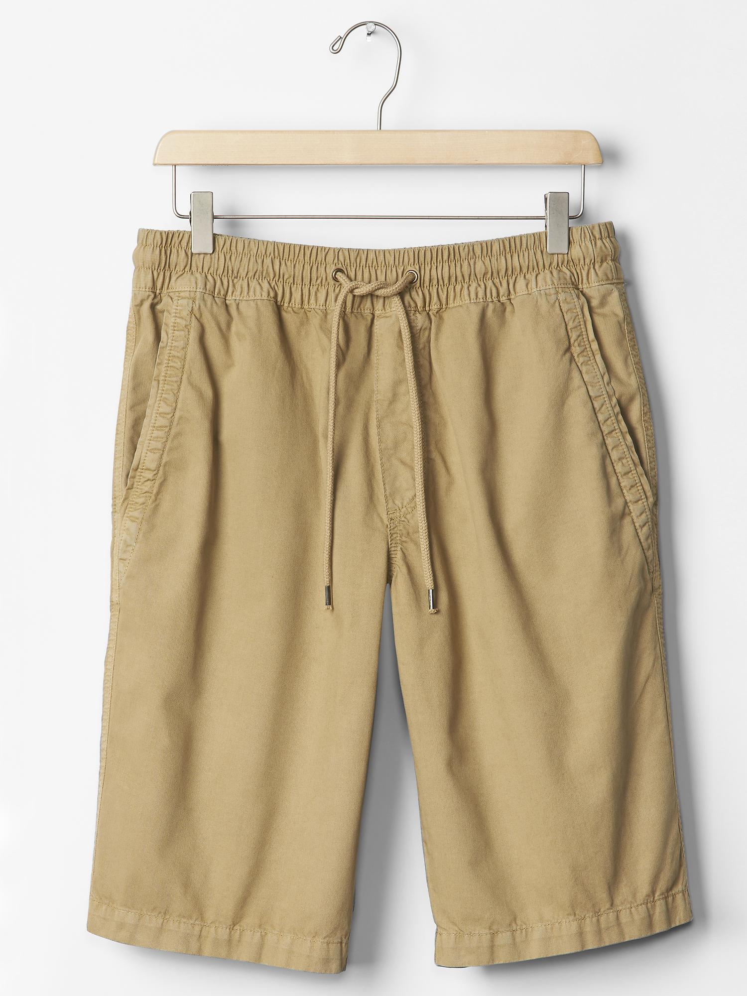 khaki jogger shorts mens