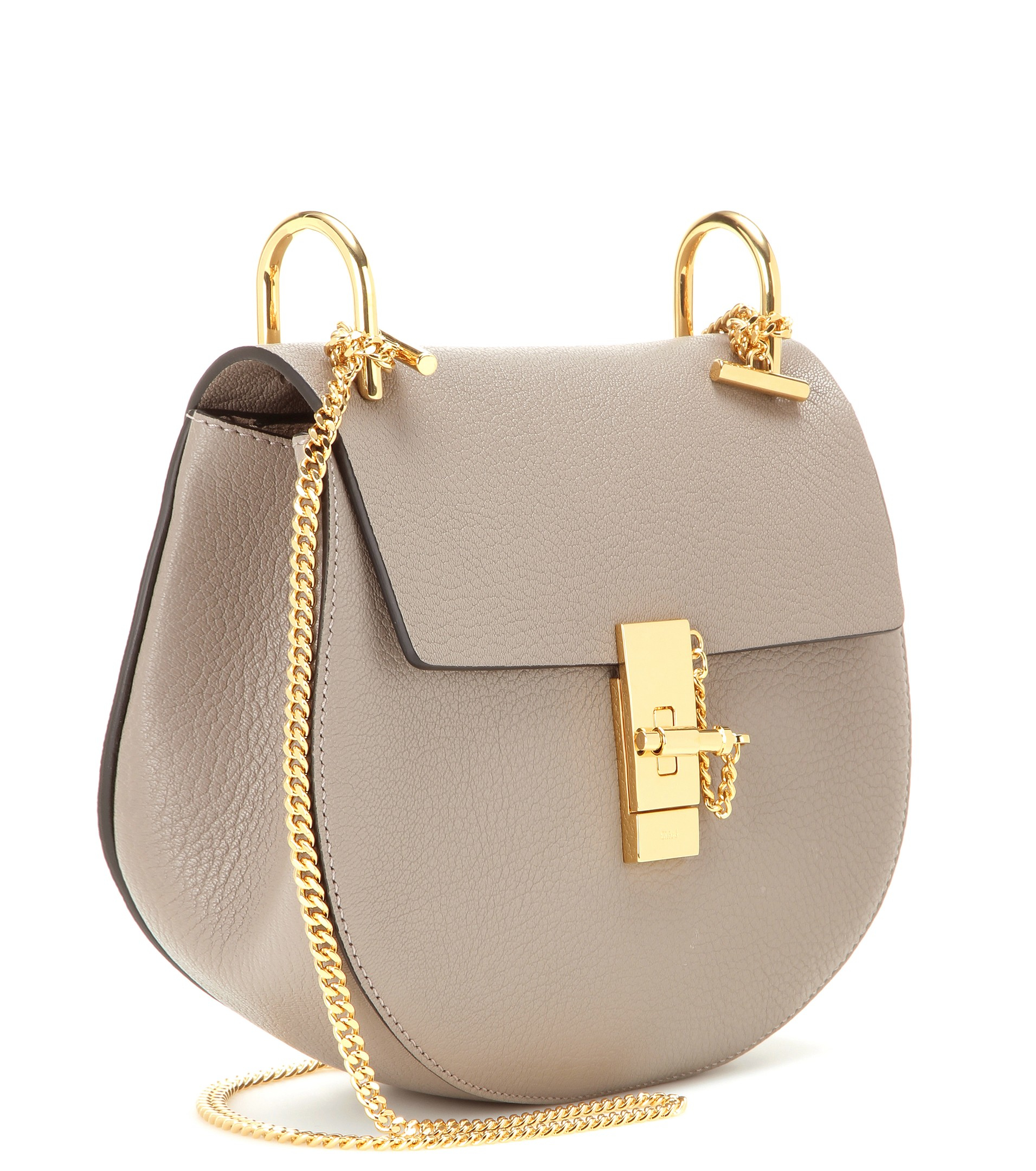 choloe bags - Chlo Drew Small Leather Shoulder Bag in Gray (Motty Grey) | Lyst