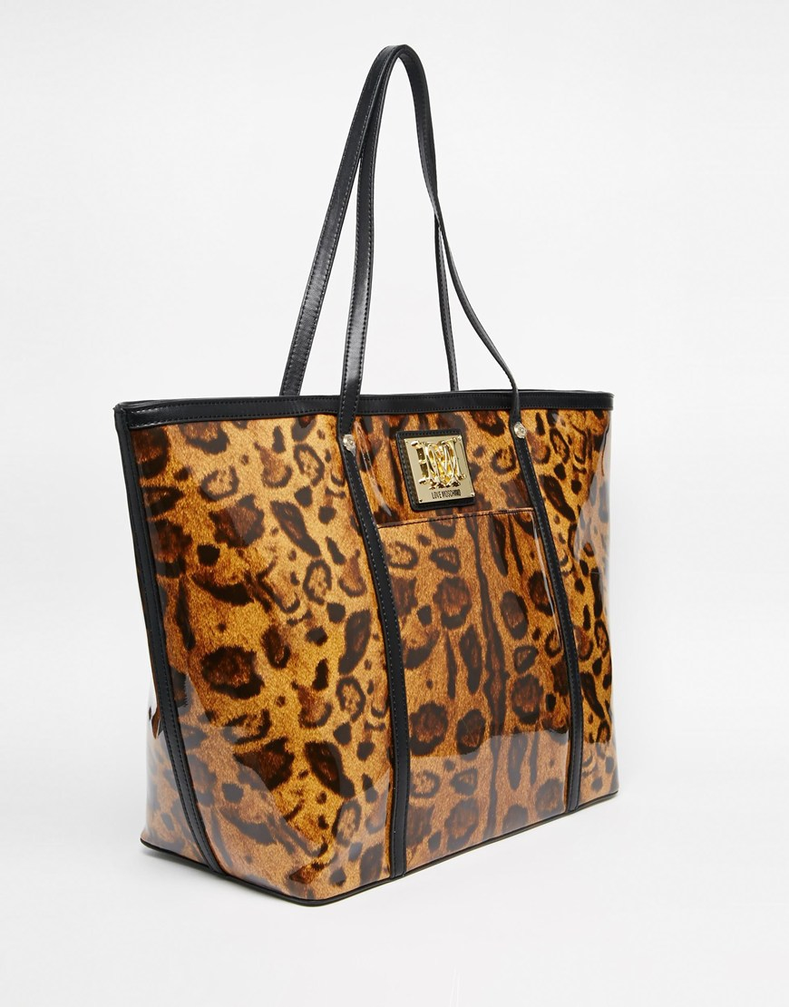 Love Moschino Leopard Tote Bag - Lyst