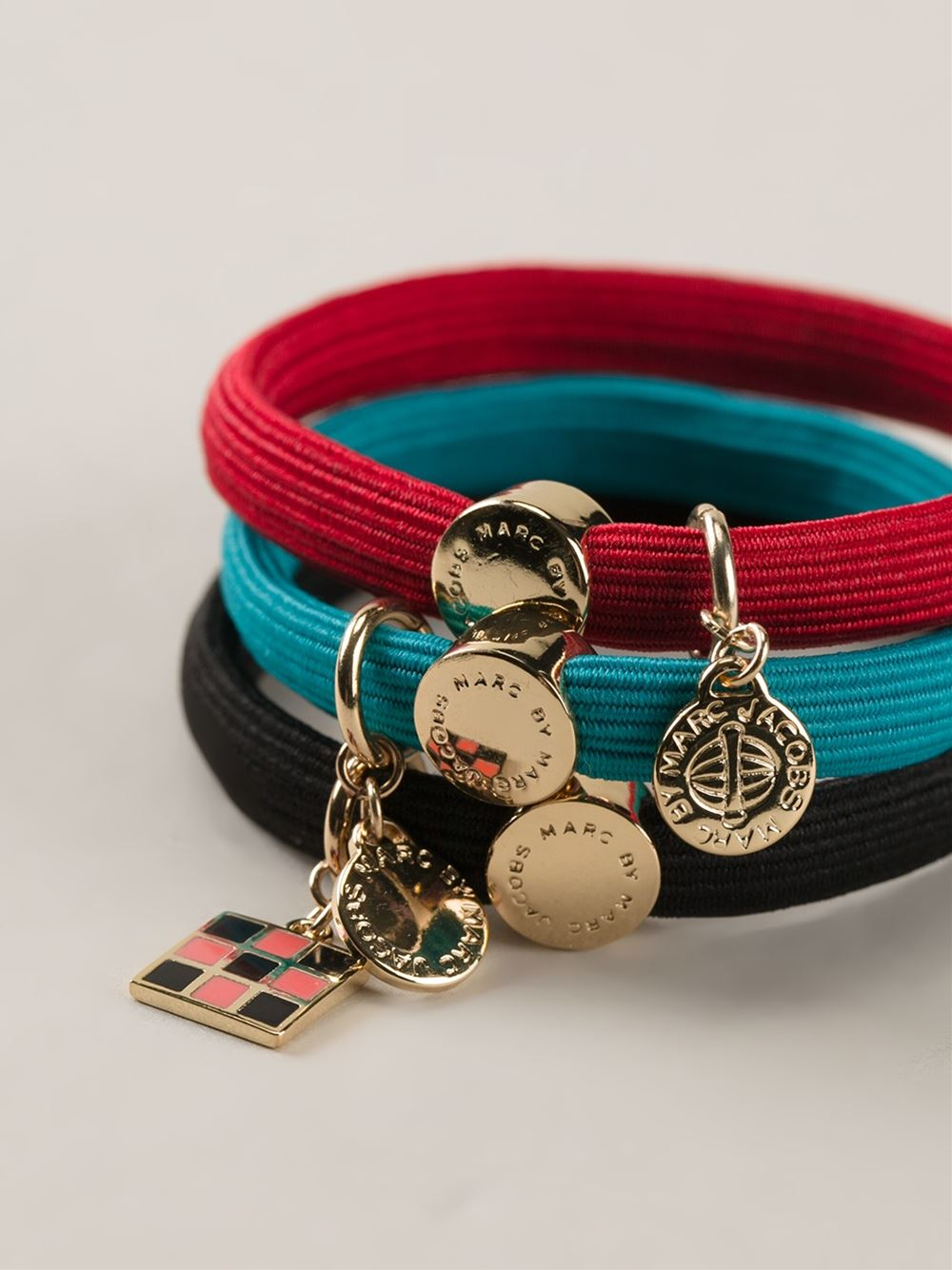 Lyst Marc By Marc Jacobs Pack Of Charm Elastic Hair Bands in Blue