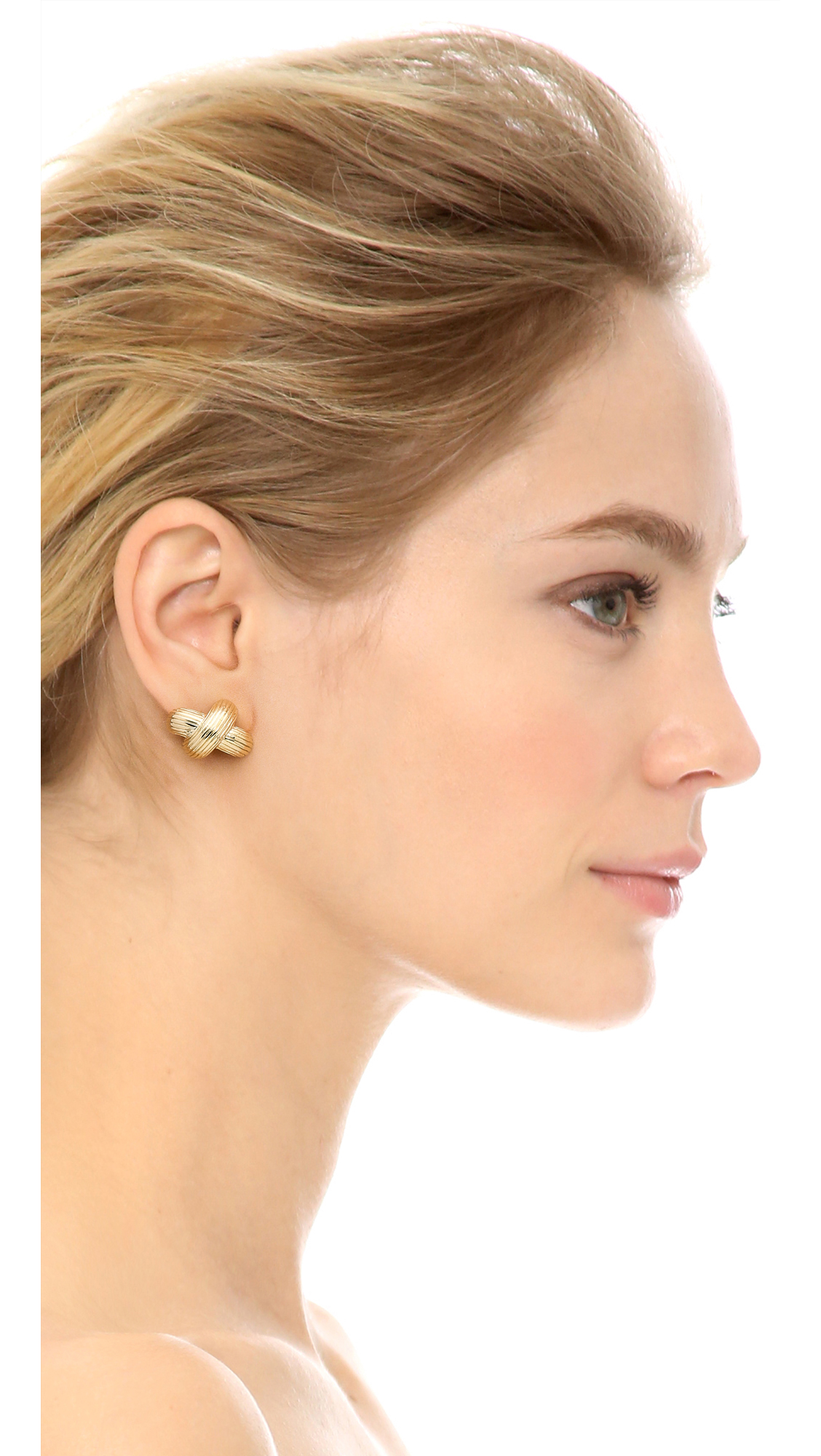 Giles Brother Large X Knot Earrings Gold In Metallic Lyst Gallery