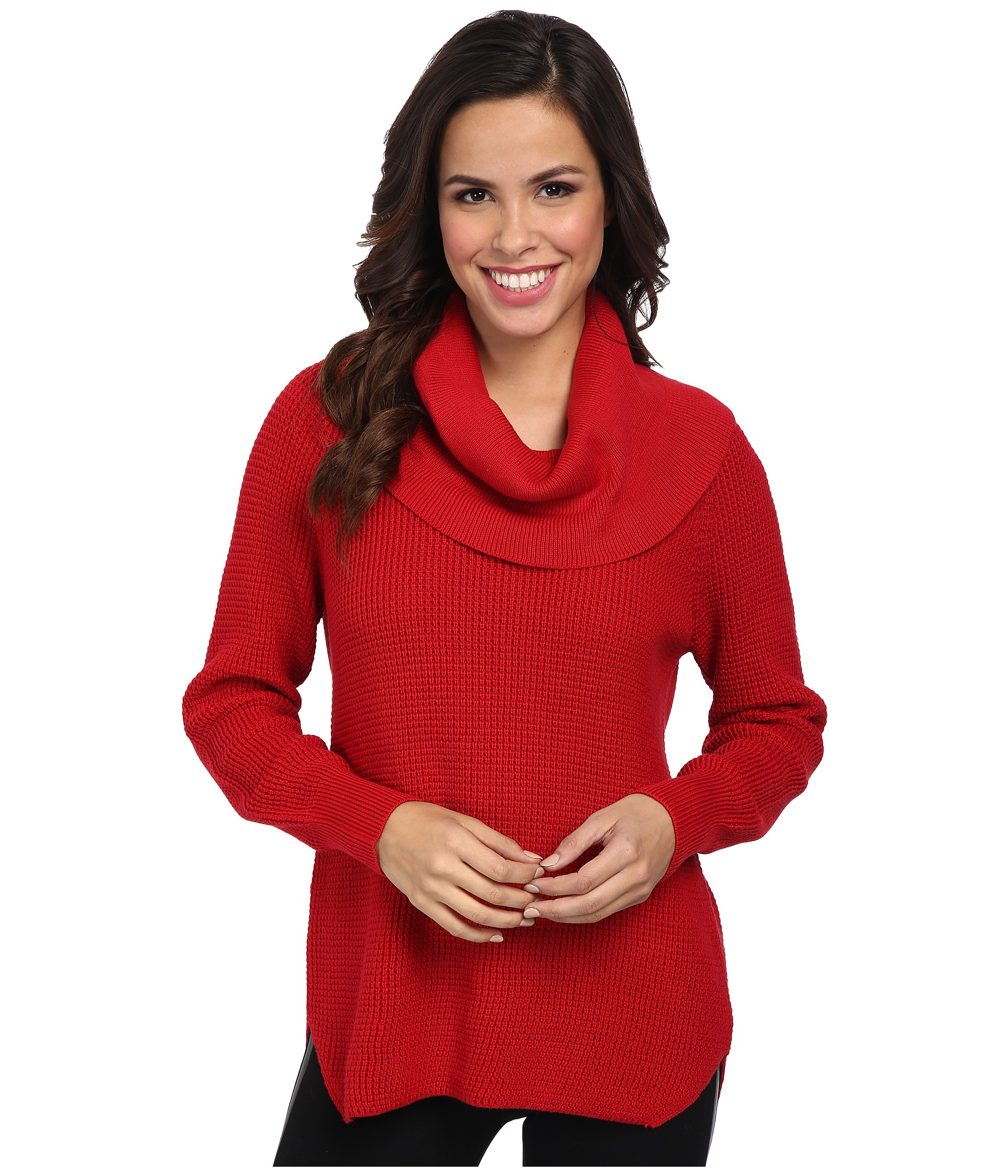 Lyst - Michael Michael Kors Cowl Neck Sweater in Red