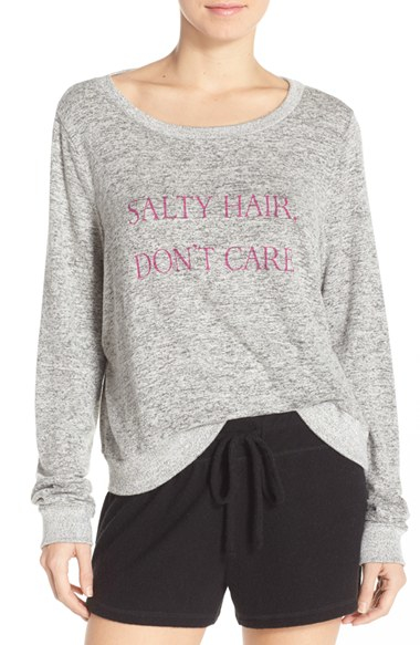 Make model Graphic Brushed Hacci Sweatshirt in Gray Lyst