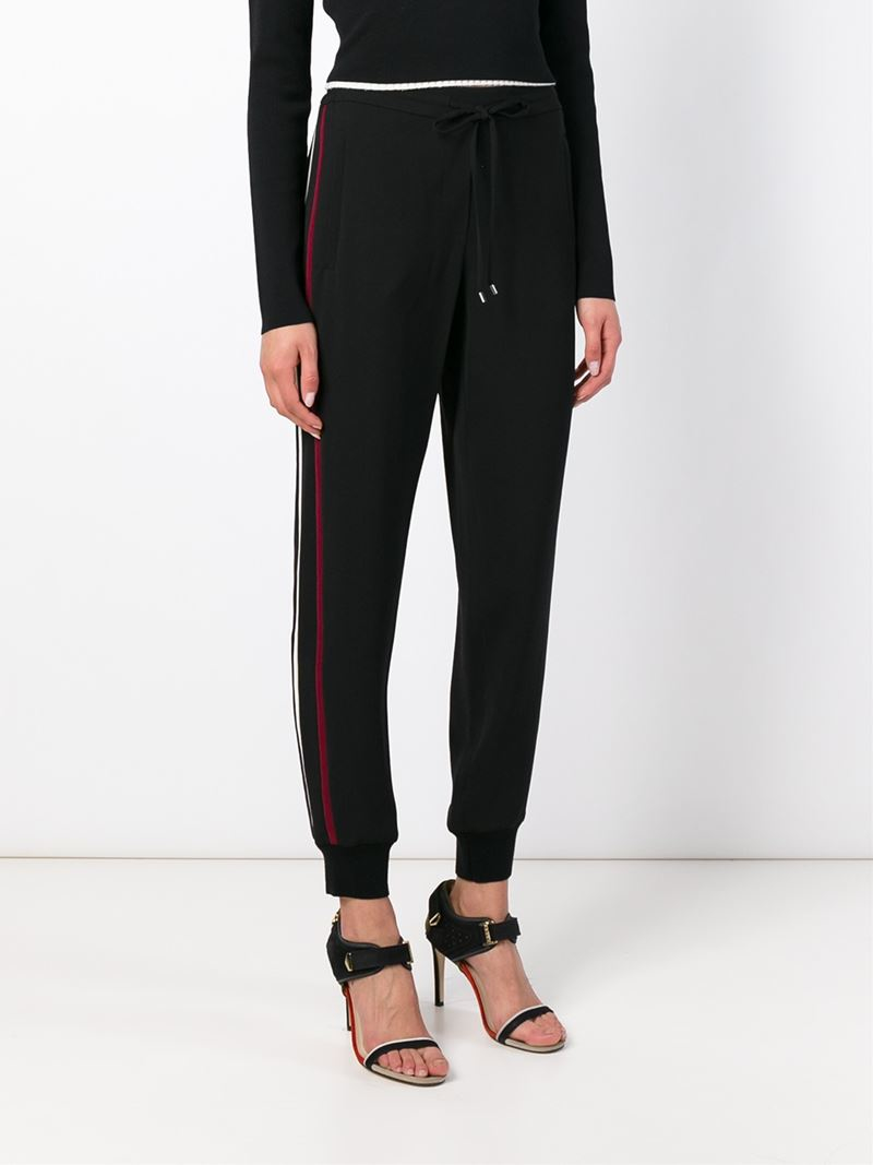 Lyst Vince Gathered Ankle Piped Trousers in Black